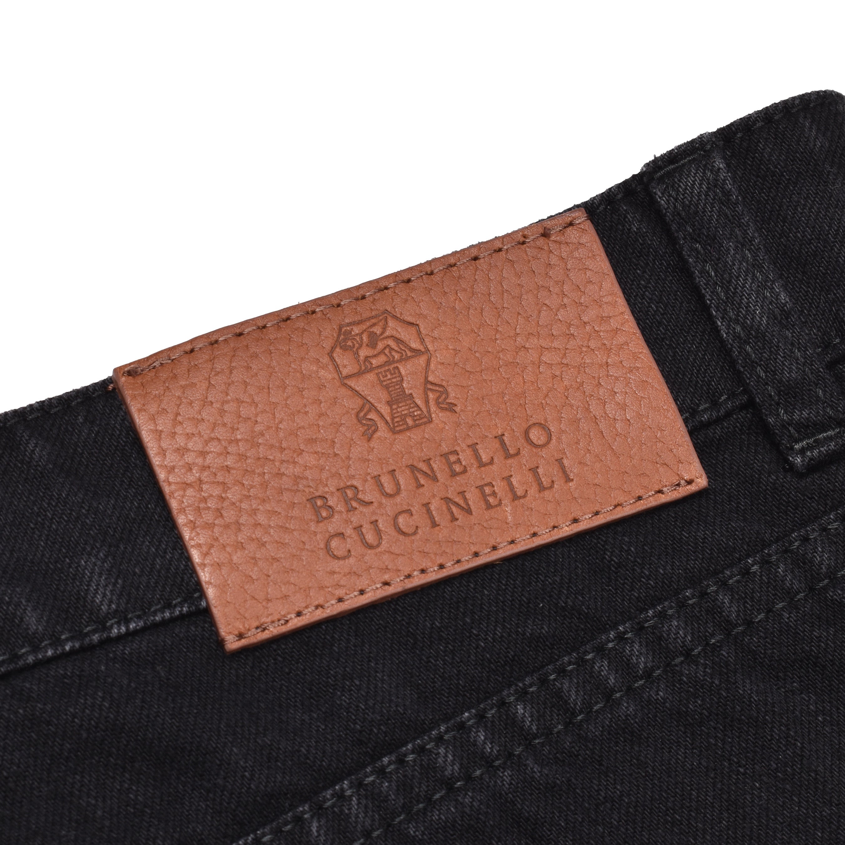 BRUNELLO CUCINELLI MEN'S BLACK DISTRESSED DENIM JEANS