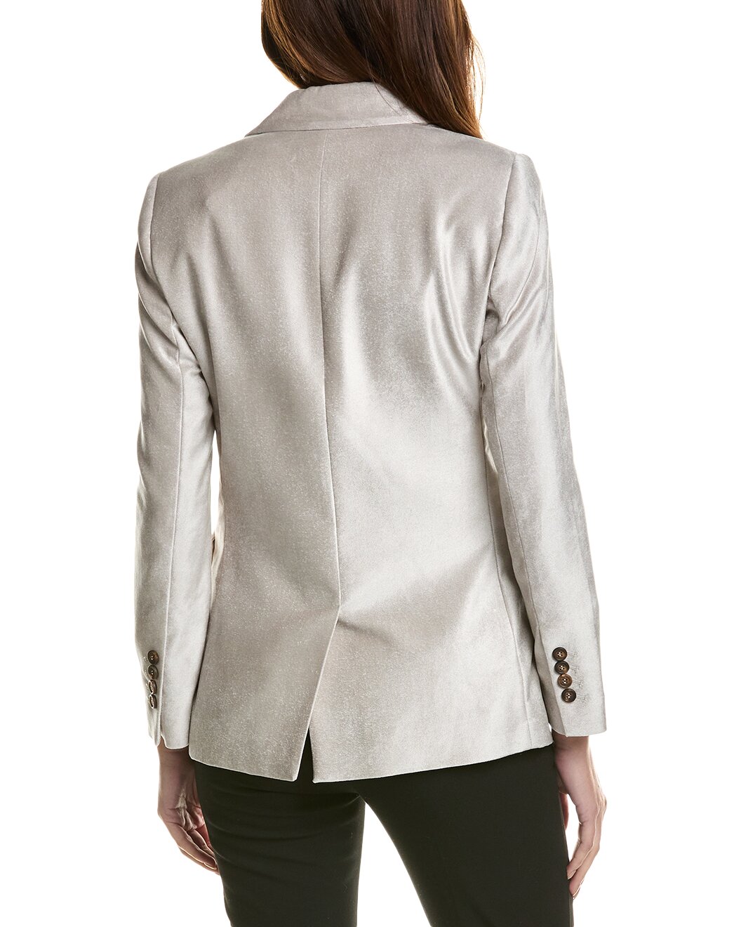 BRUNELLO CUCINELLI WOMEN'S LIGHT GREY TAILORED BLAZER