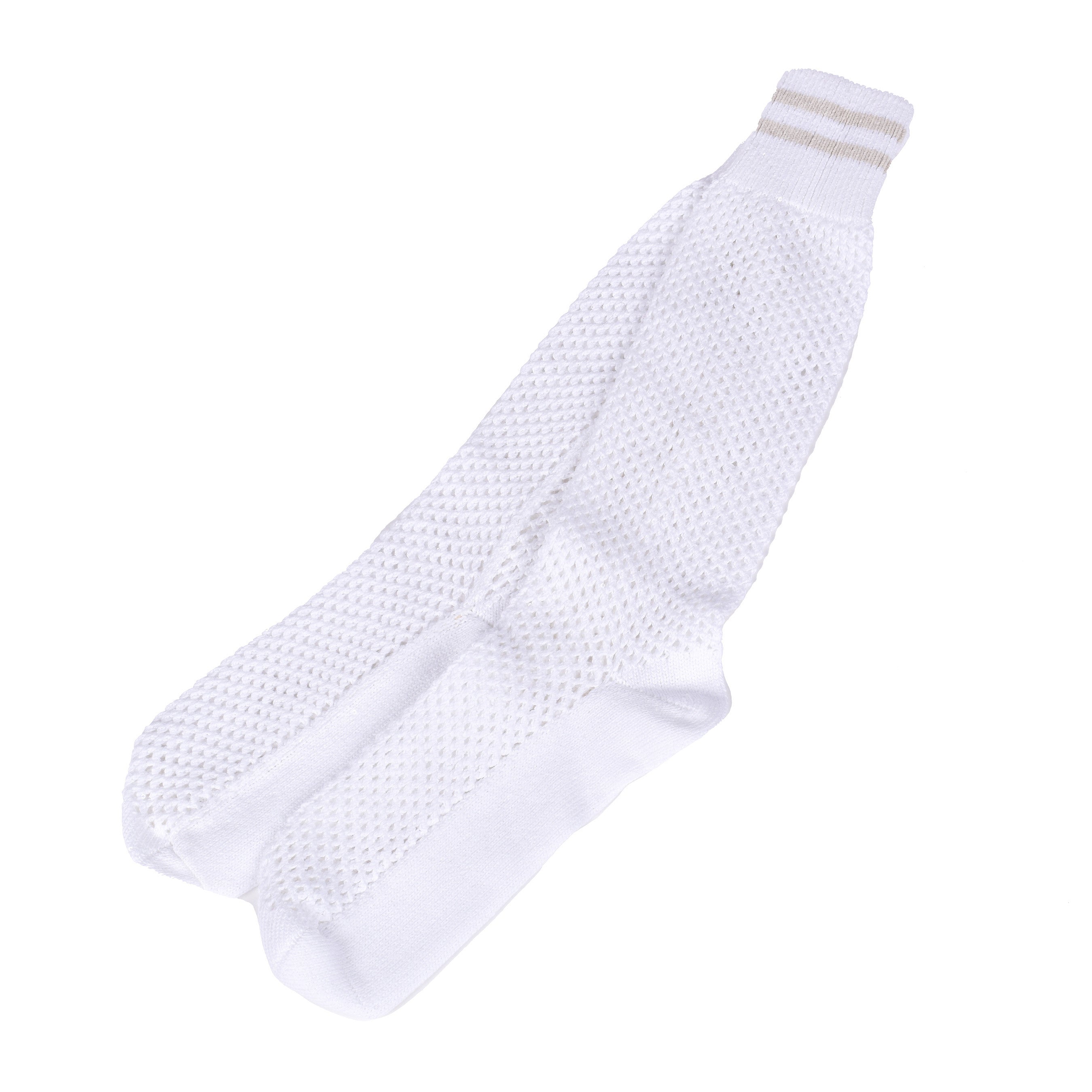 BRUNELLO CUCINELLI WOMEN'S WHITE HAND KNIT HIGH CALF SOCKS