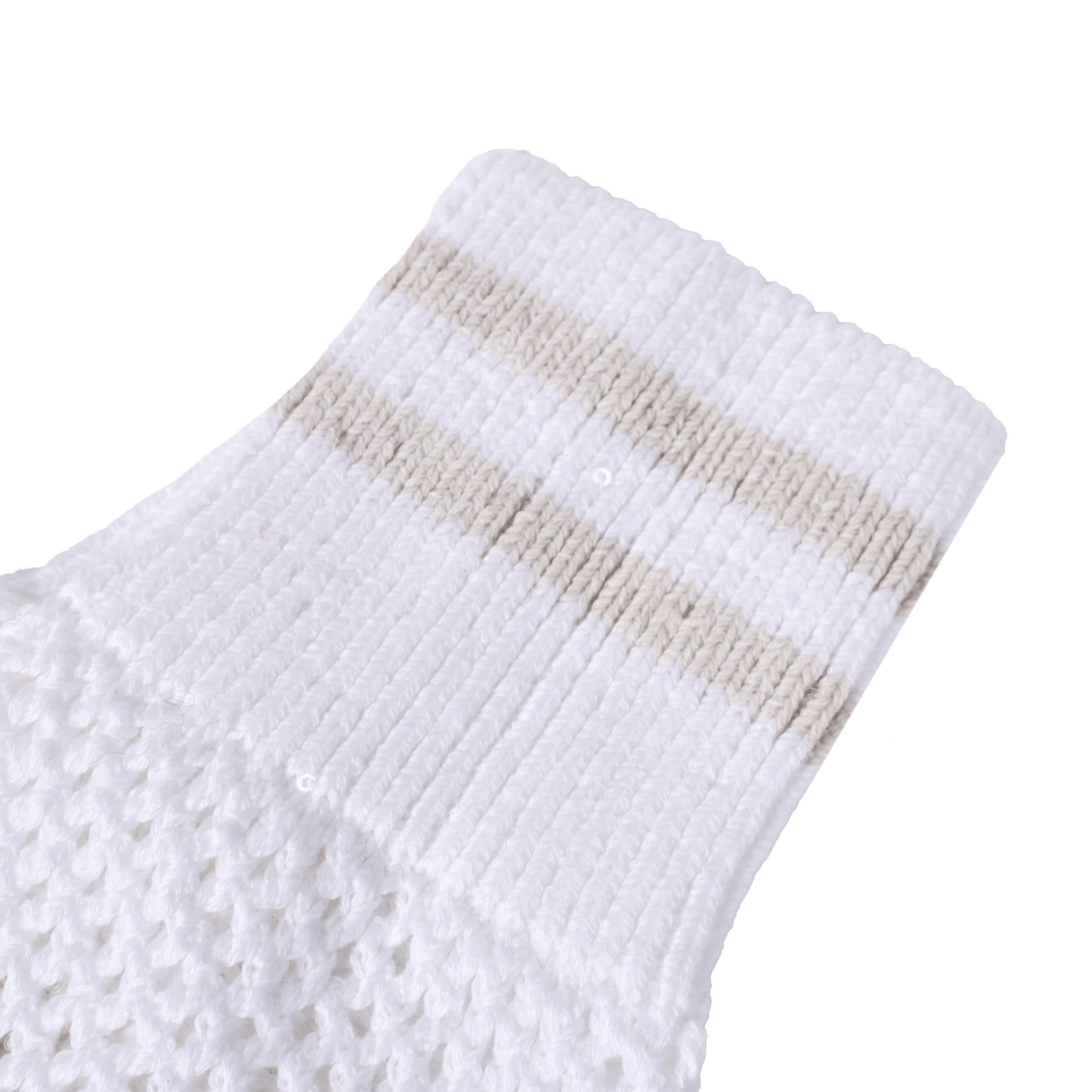 BRUNELLO CUCINELLI WOMEN'S WHITE HAND KNIT HIGH CALF SOCKS