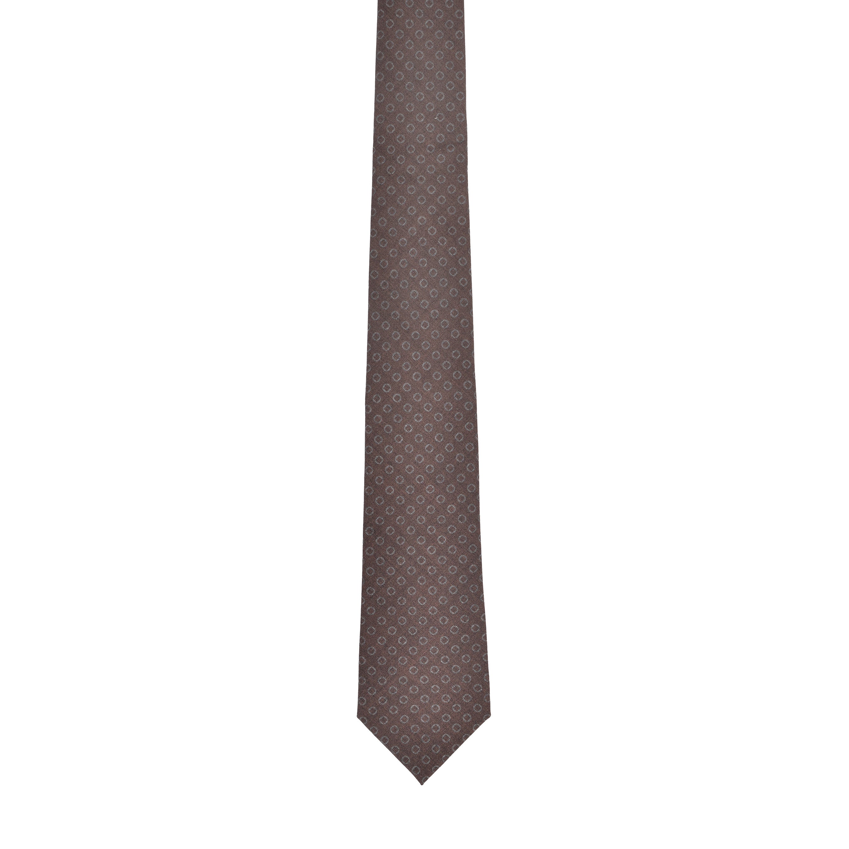 BRUNELLO CUCINELLI MEN'S 100% WOOL GEOMETRIC ESPRESSO TIE