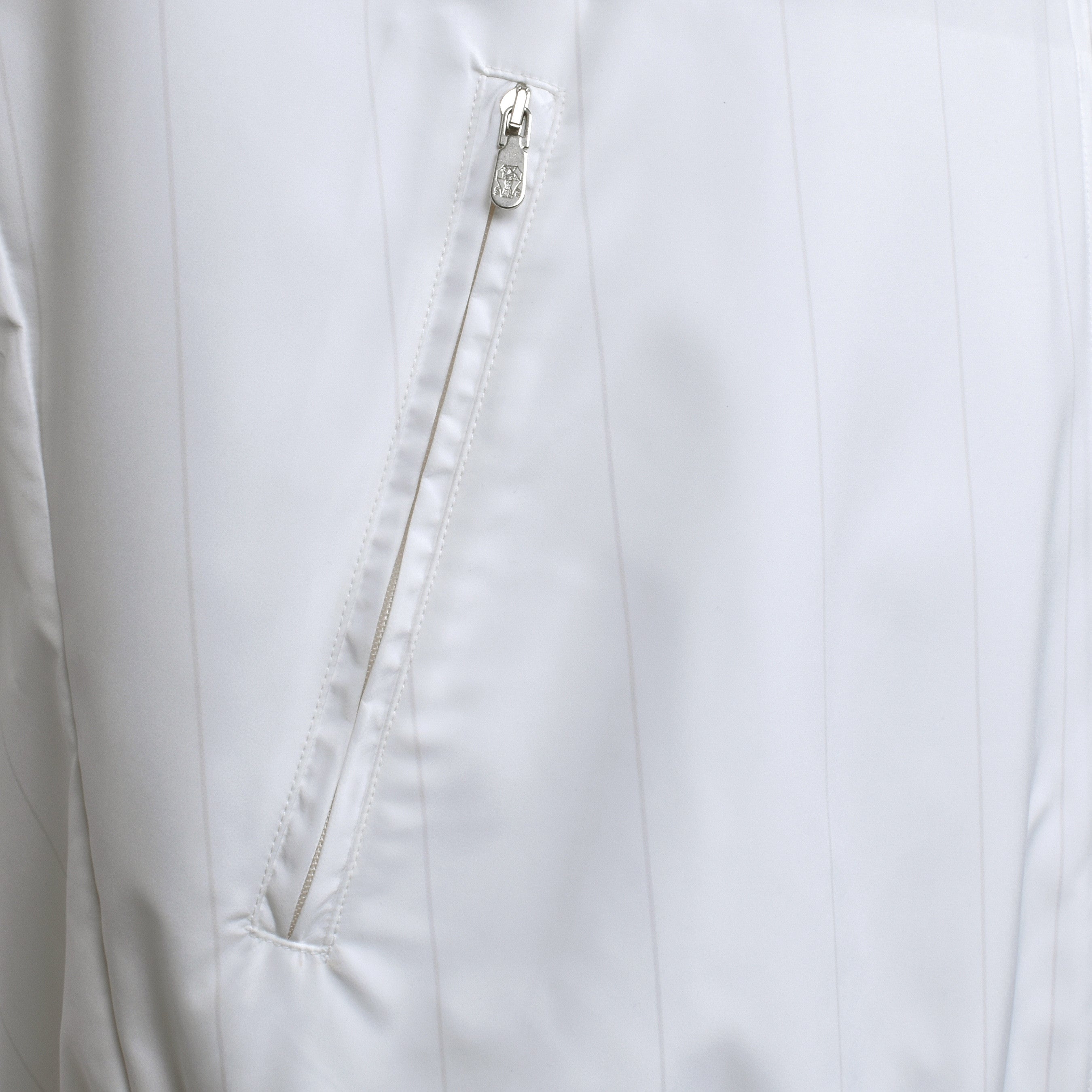 BRUNELLO CUCINELLI MEN'S WHITE ATHLETIC BASEBALL STYLE WINDBREAKER