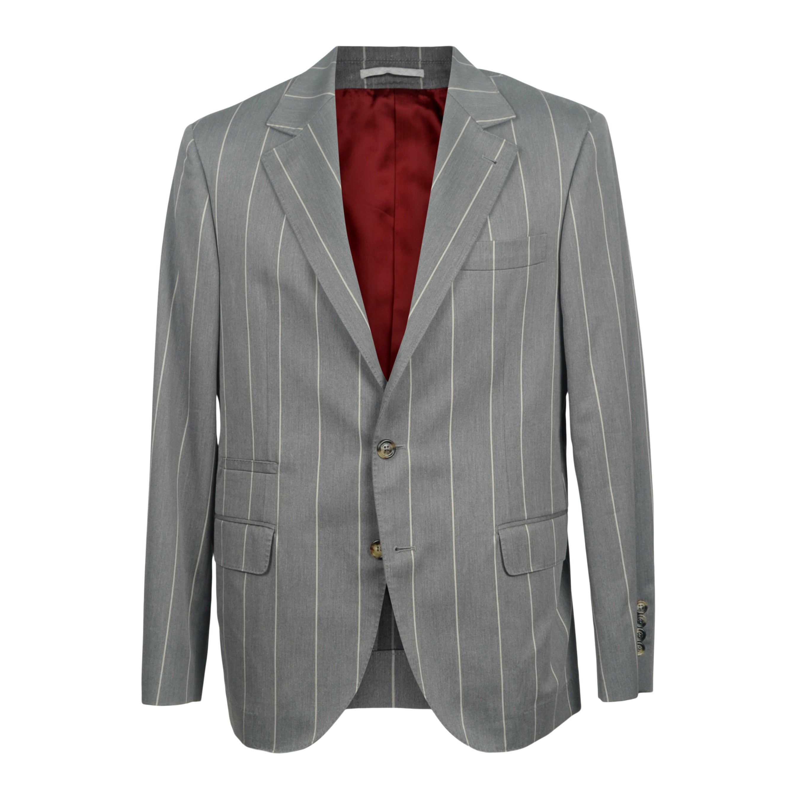 BRUNELLO CUCINELLI MEN'S LIGHT GREY WOOL BLEND BLAZER