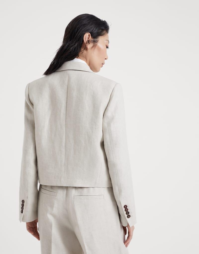 BRUNELLO CUCINELLI WOMEN'S LIGHT BEIGE LINEN BLAZER