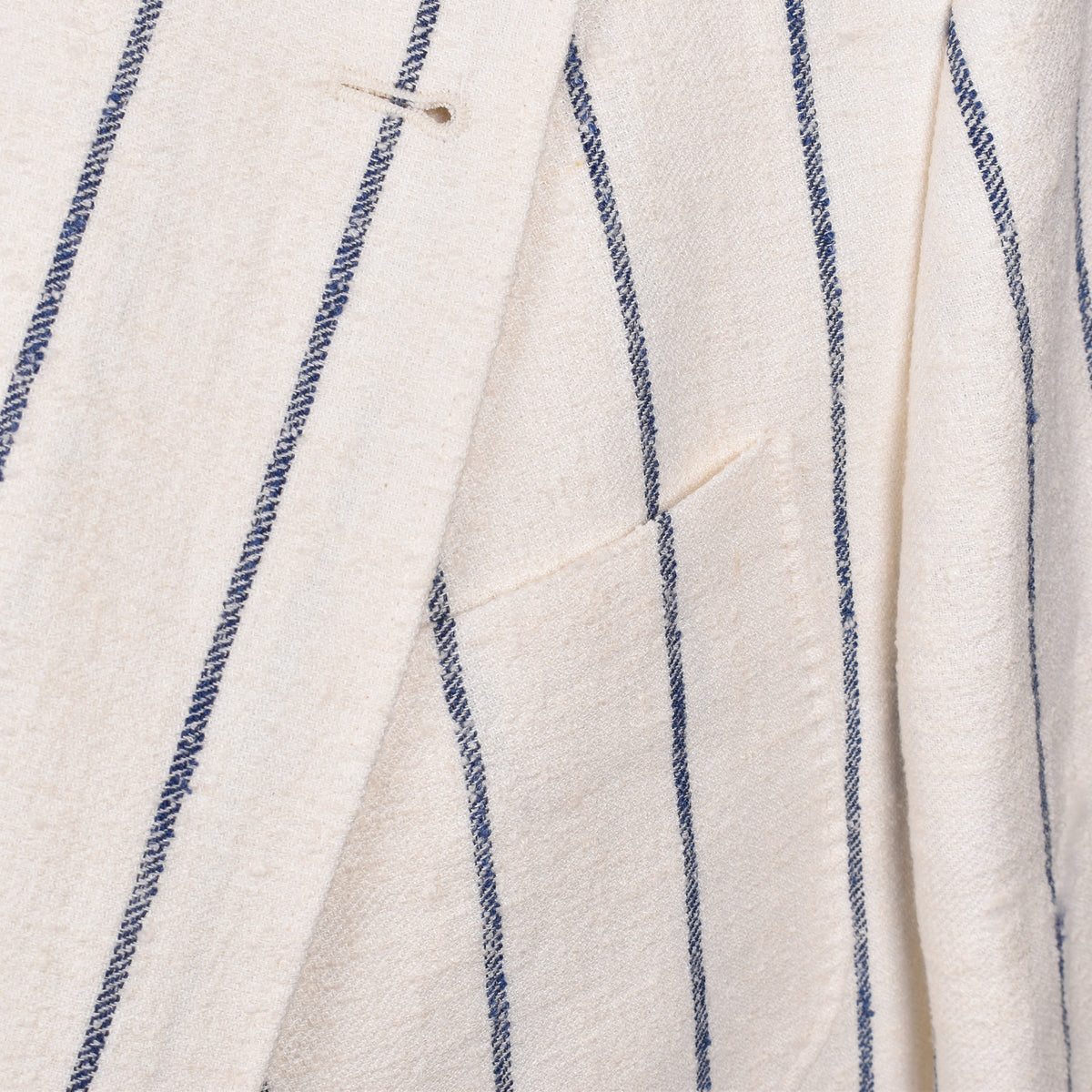 BRUNELLO CUCINELLI MEN'S CREAM STRIPED LINEN WOOL SUIT