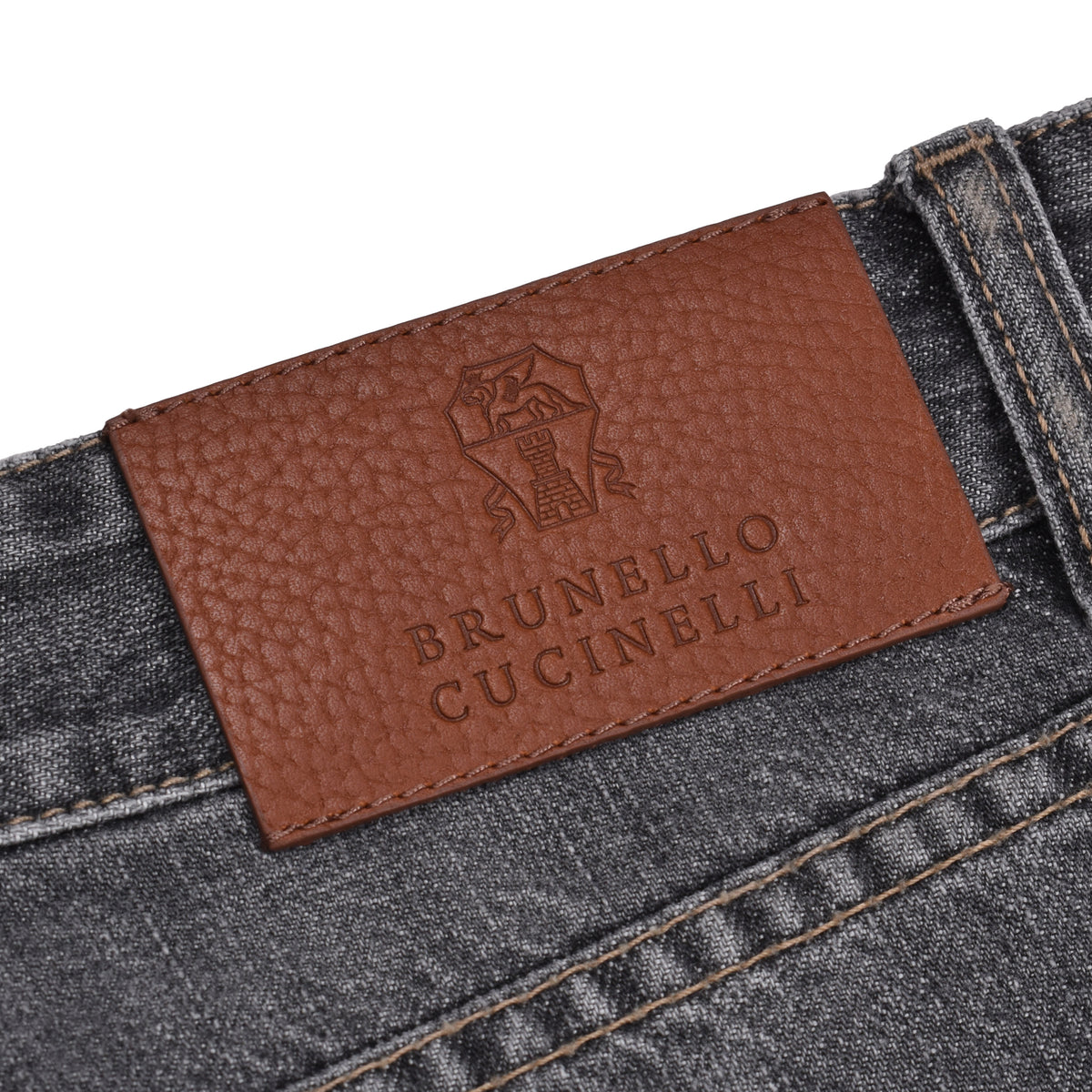 BRUNELLO CUCINELLI MEN'S FADED GREY TRADITIONAL JEANS