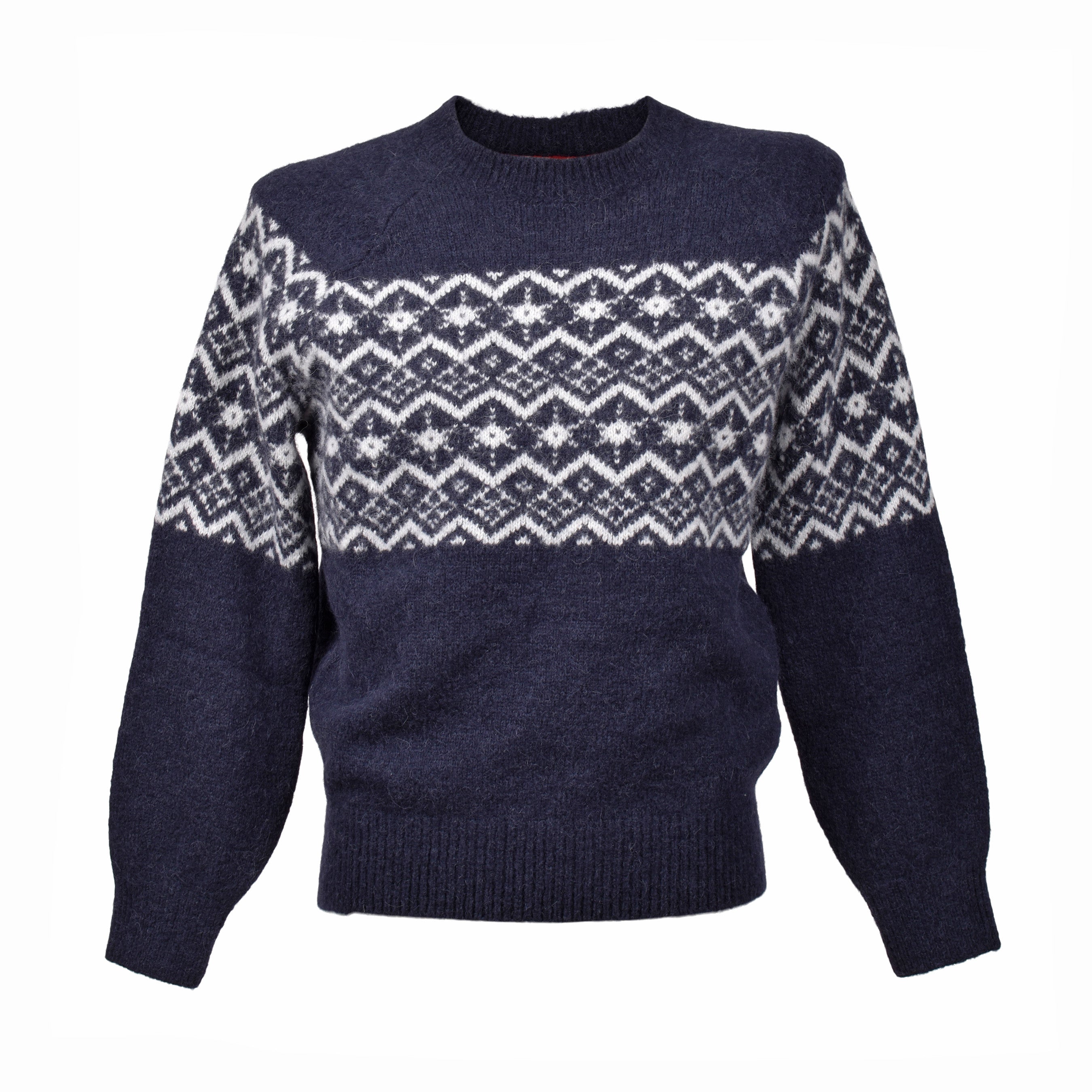 BRUNELLO CUCINELLI MEN'S TWO TONE CREW NECK NAVY BLUE SWEATER / PULLOVER