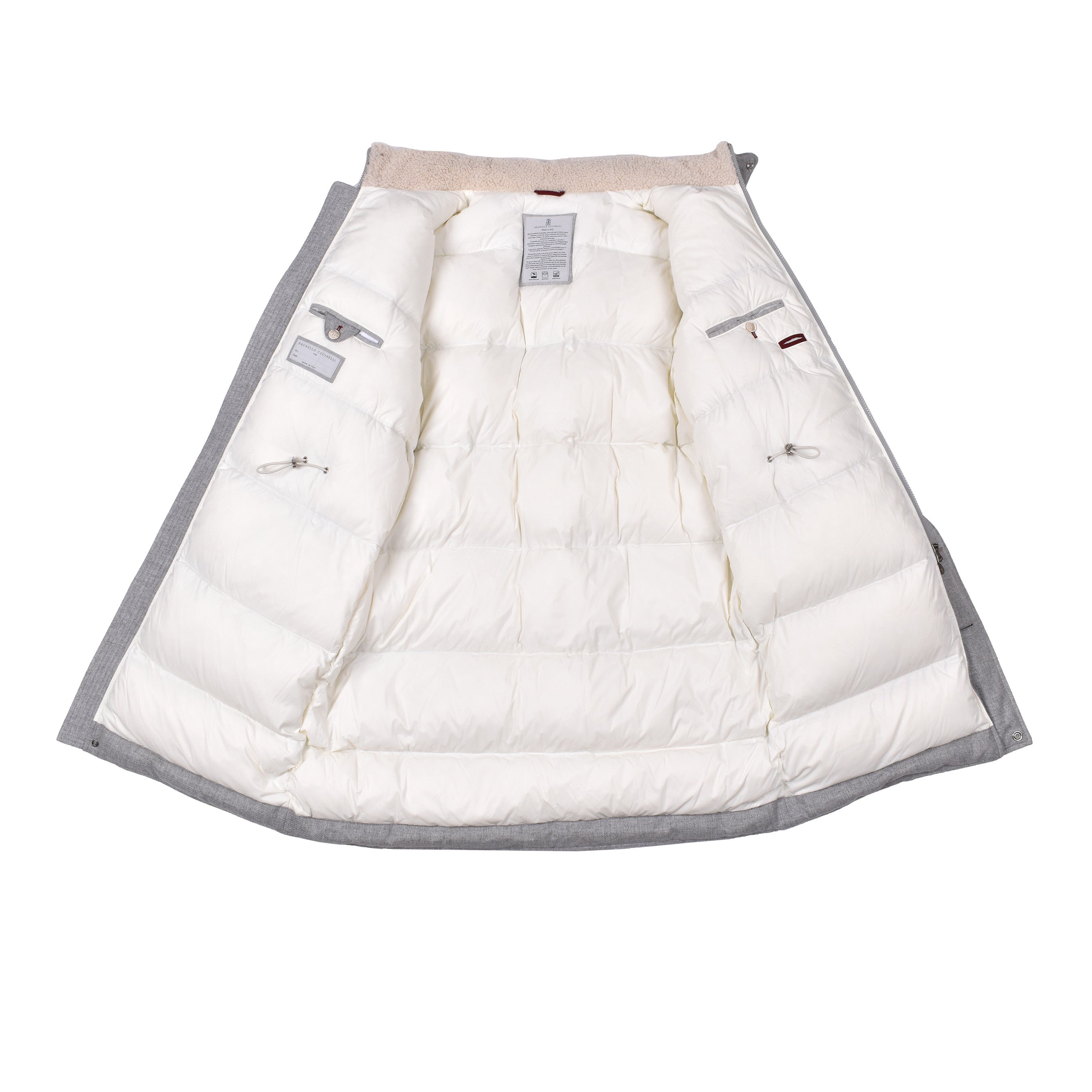 BRUNELLO CUCINELLI MEN'S FOG WOOL BLEND PUFFER PARKA