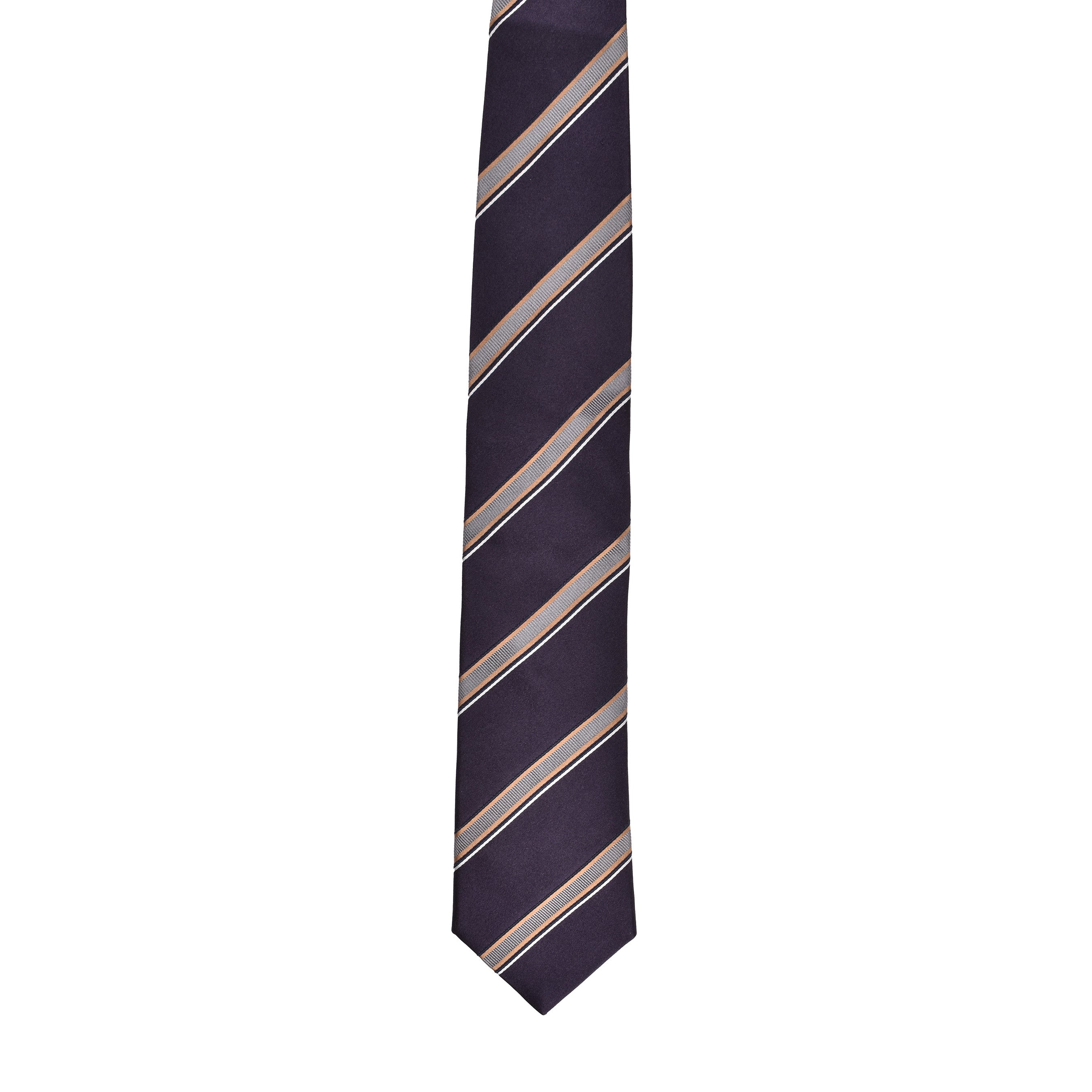 BRUNELLO CUCINELLI MEN'S SILK STIPED SKINNY TIE NEW
