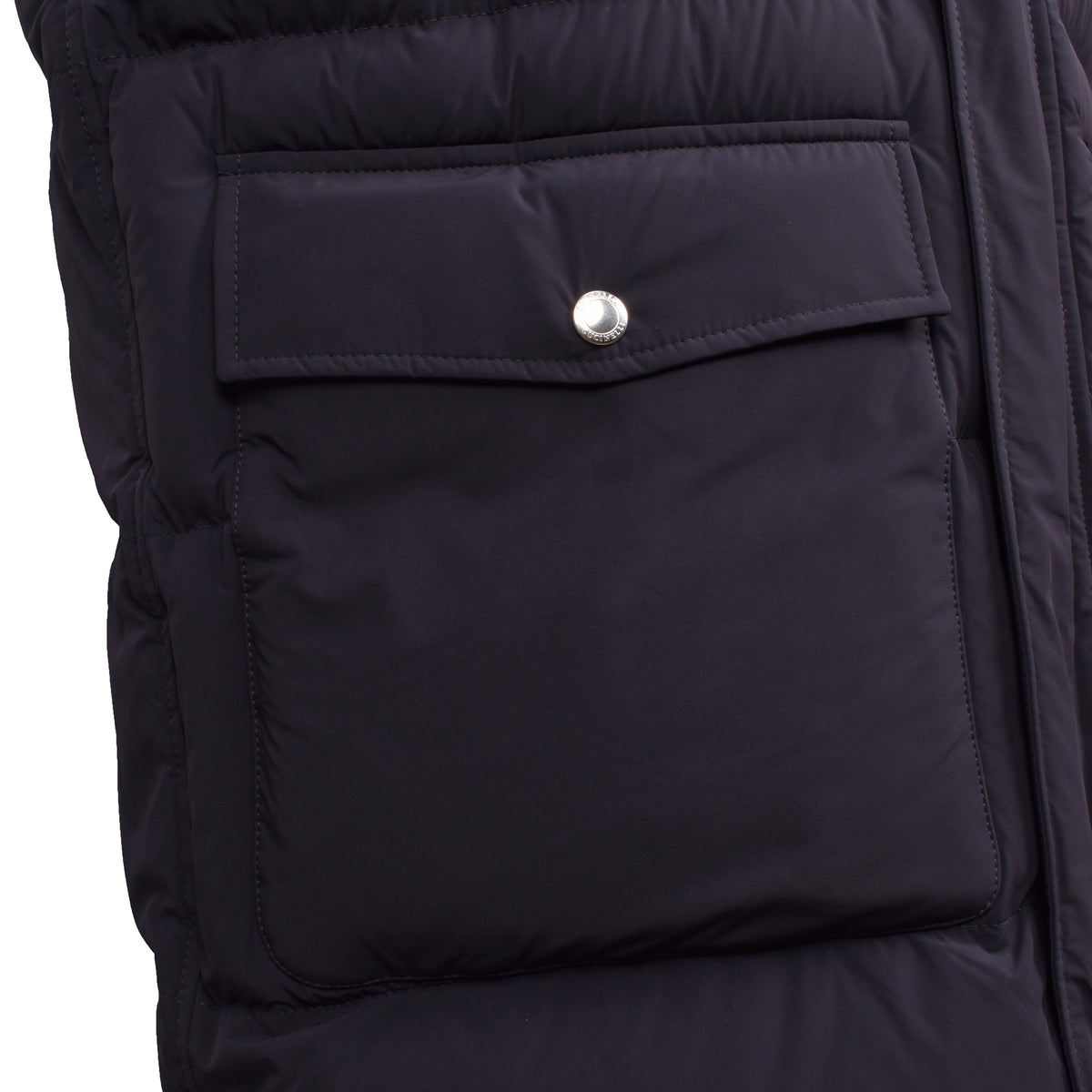 BRUNELLO CUCINELLI MEN'S NAVY MEDIUM GRAY PUFFER JACKET