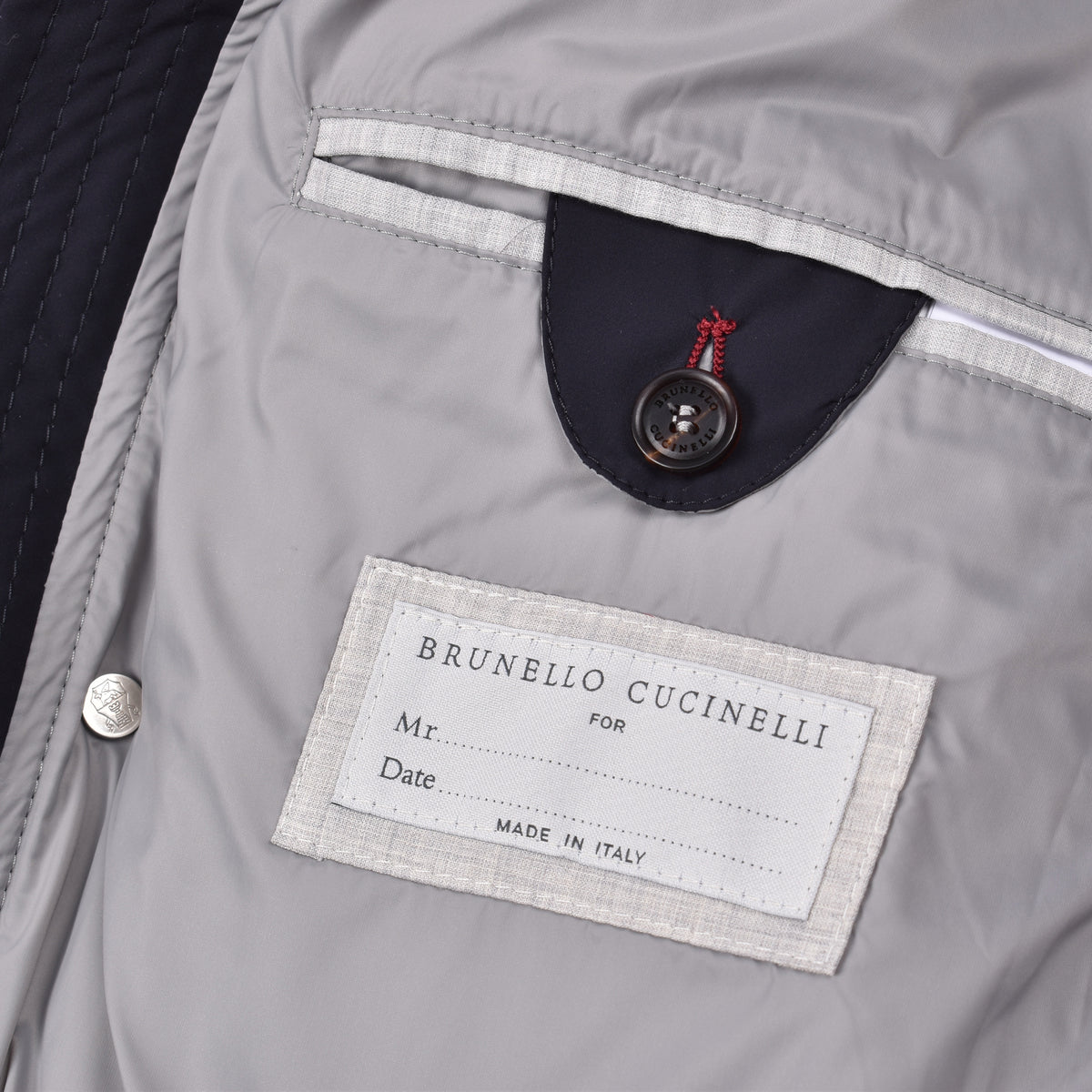 BRUNELLO CUCINELLI MEN'S NAVY MEDIUM GRAY PUFFER JACKET