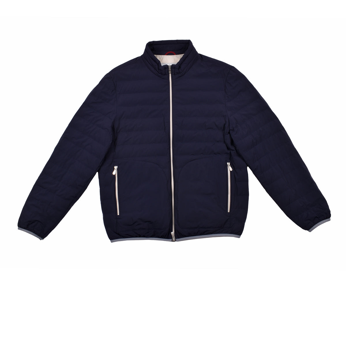 BRUNELLO CUCINELLI MEN'S NAVY QUILTED ZIP JACKET