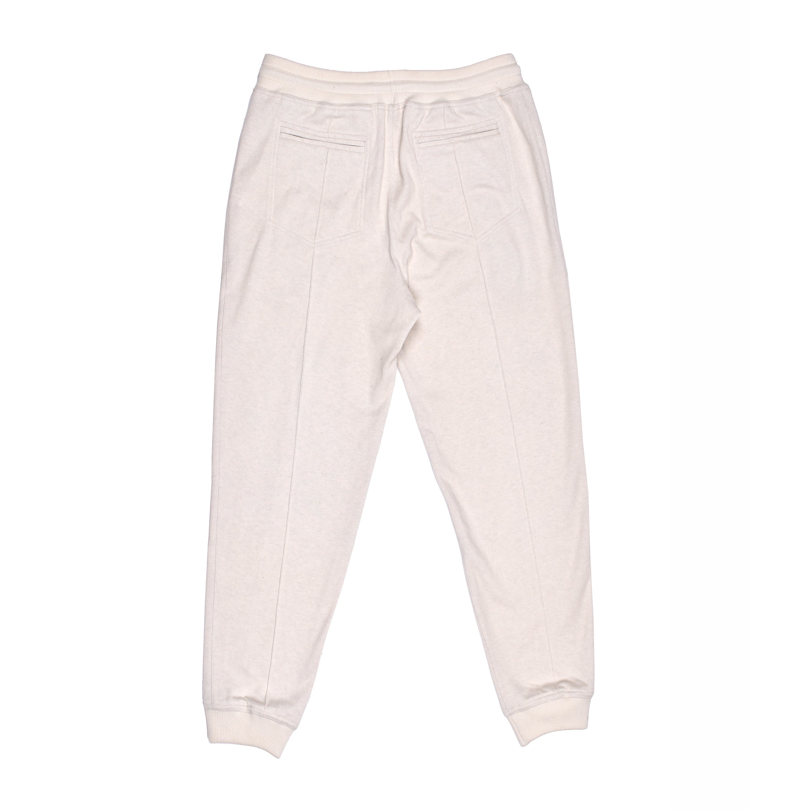 BRUNELLO CUCINELLI MEN'S OFF WHITE WOOL BLEND TROUSERS