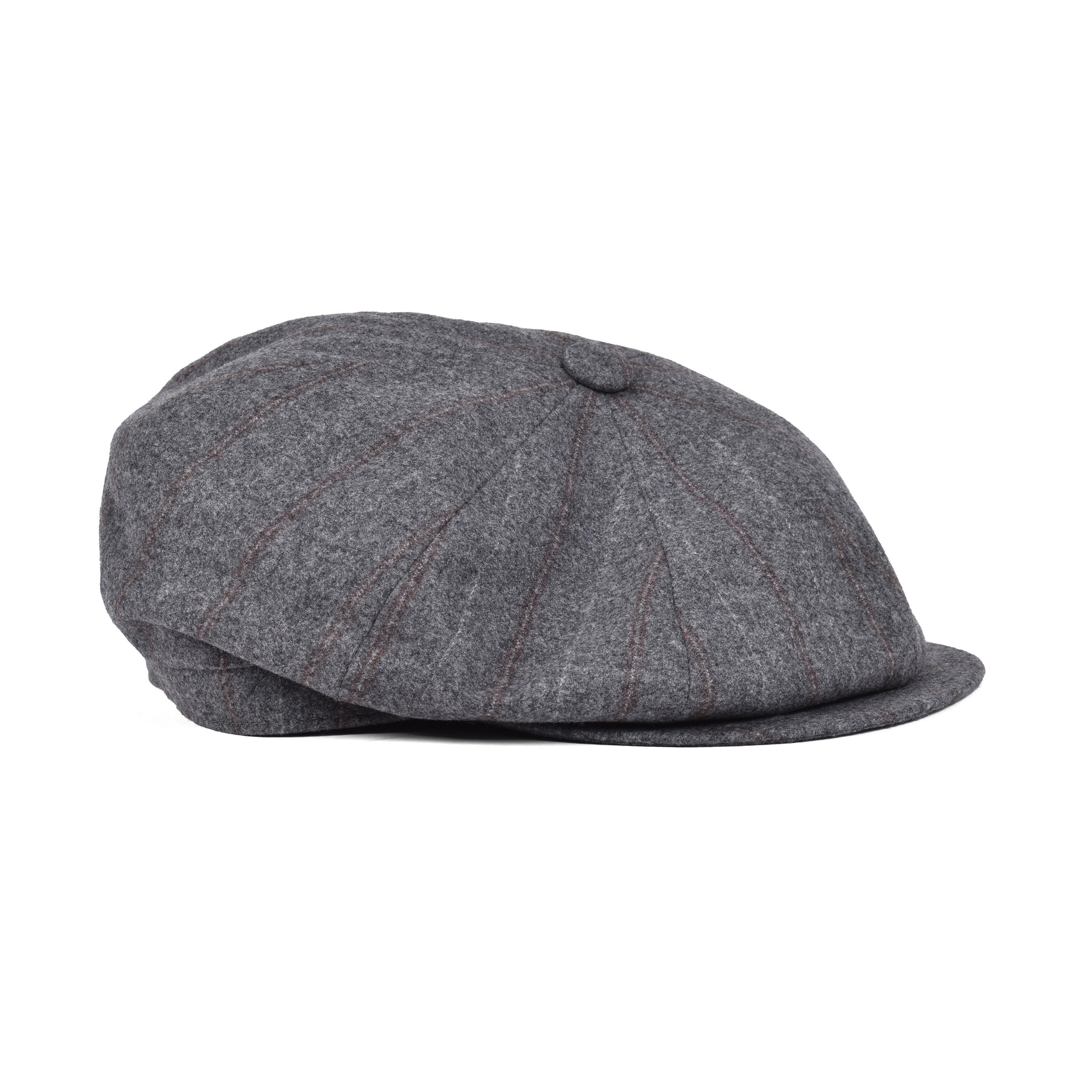 BRUNELLO CUCINELLI MEN'S GRAY WOOL BLEND FLAT CAP