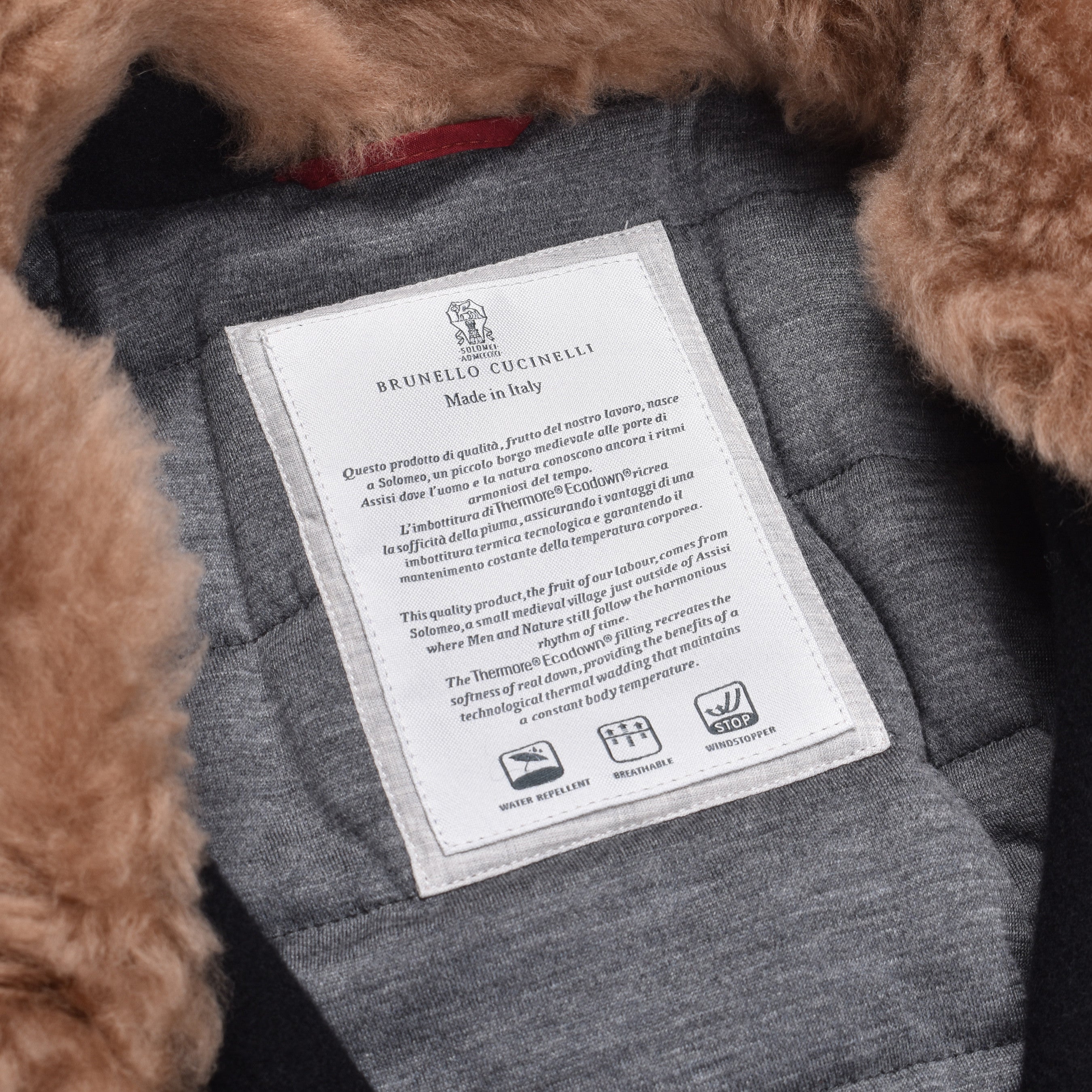 BRUNELLO CUCINELLI MEN'S DOWN FILLED 100% CASHMERE BOMBER JACKET / COAT