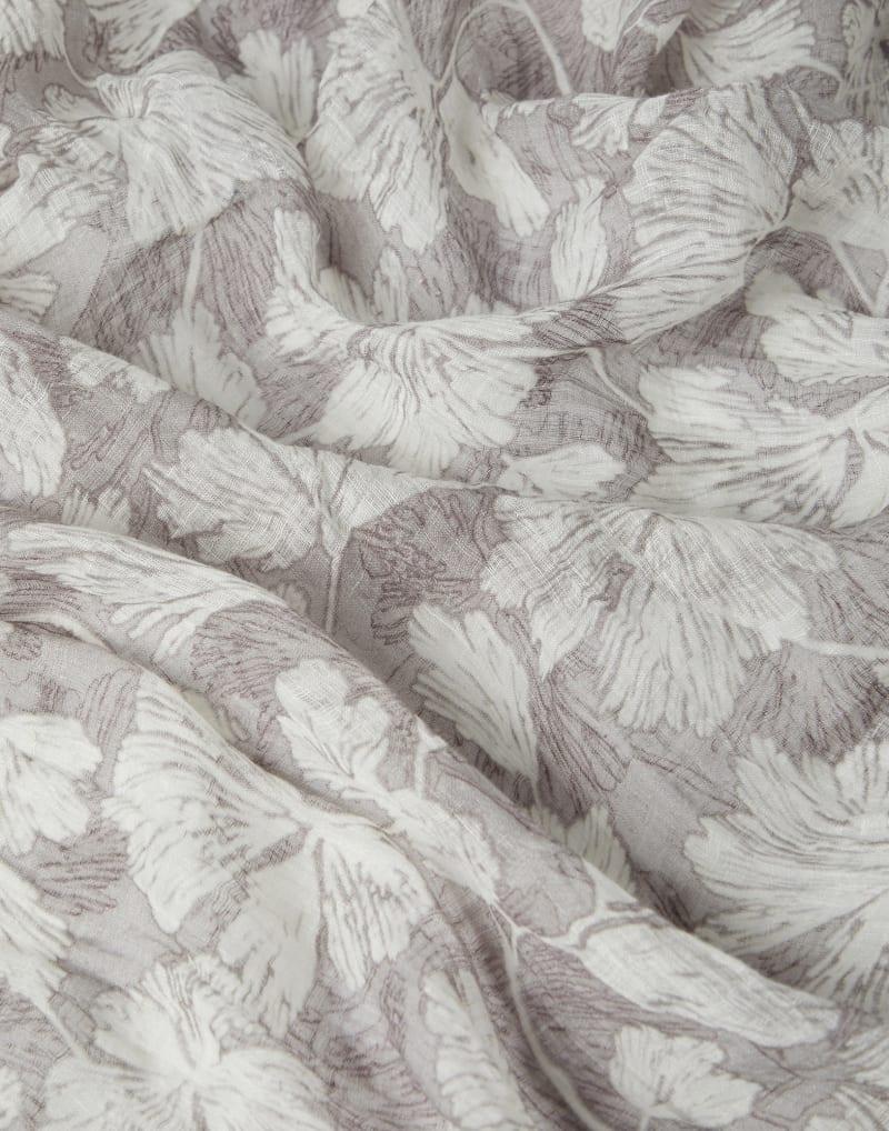 BRUNELLO CUCINELLI WOMEN'S GREY AND WHITE FLORAL SCARF