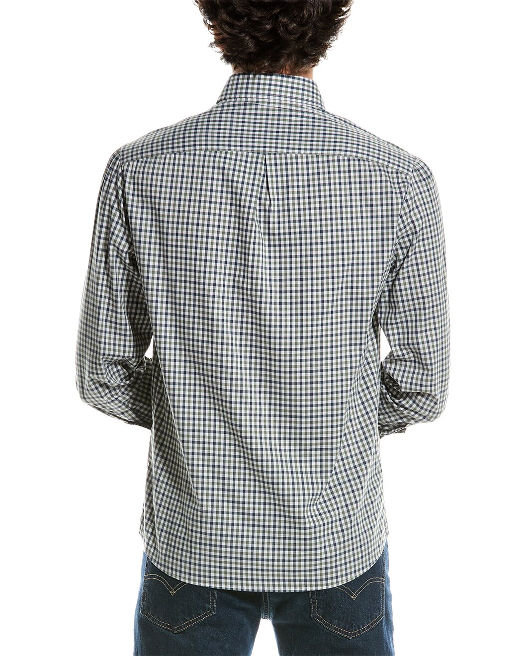 BRUNELLO CUCINELLI MEN'S PEARL GRAY CHECK BUTTON-UP SHIRT