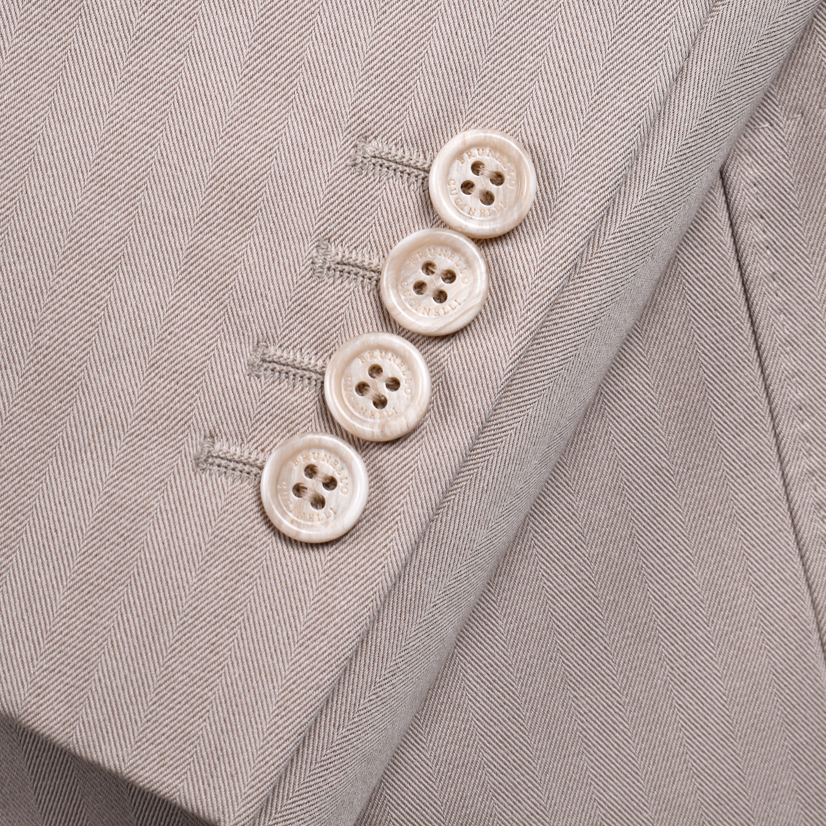 BRUNELLO CUCINELLI MEN'S LIGHT TAUPE DOUBLE BREASTED SUIT