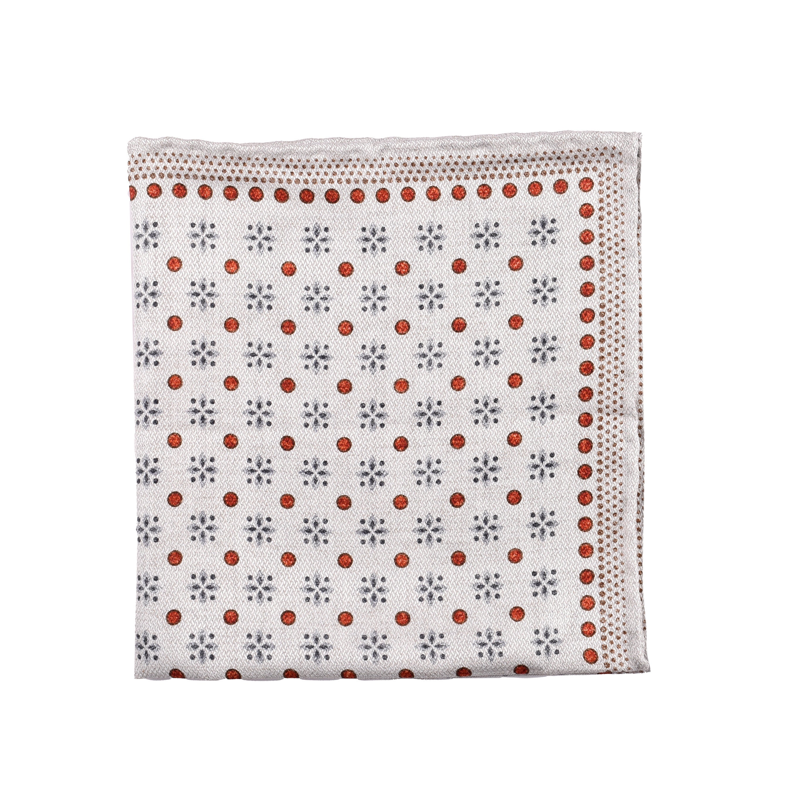 BRUNELLO CUCINELLI MEN'S 100% SILK GEOMETRIC POCKET SQUARE