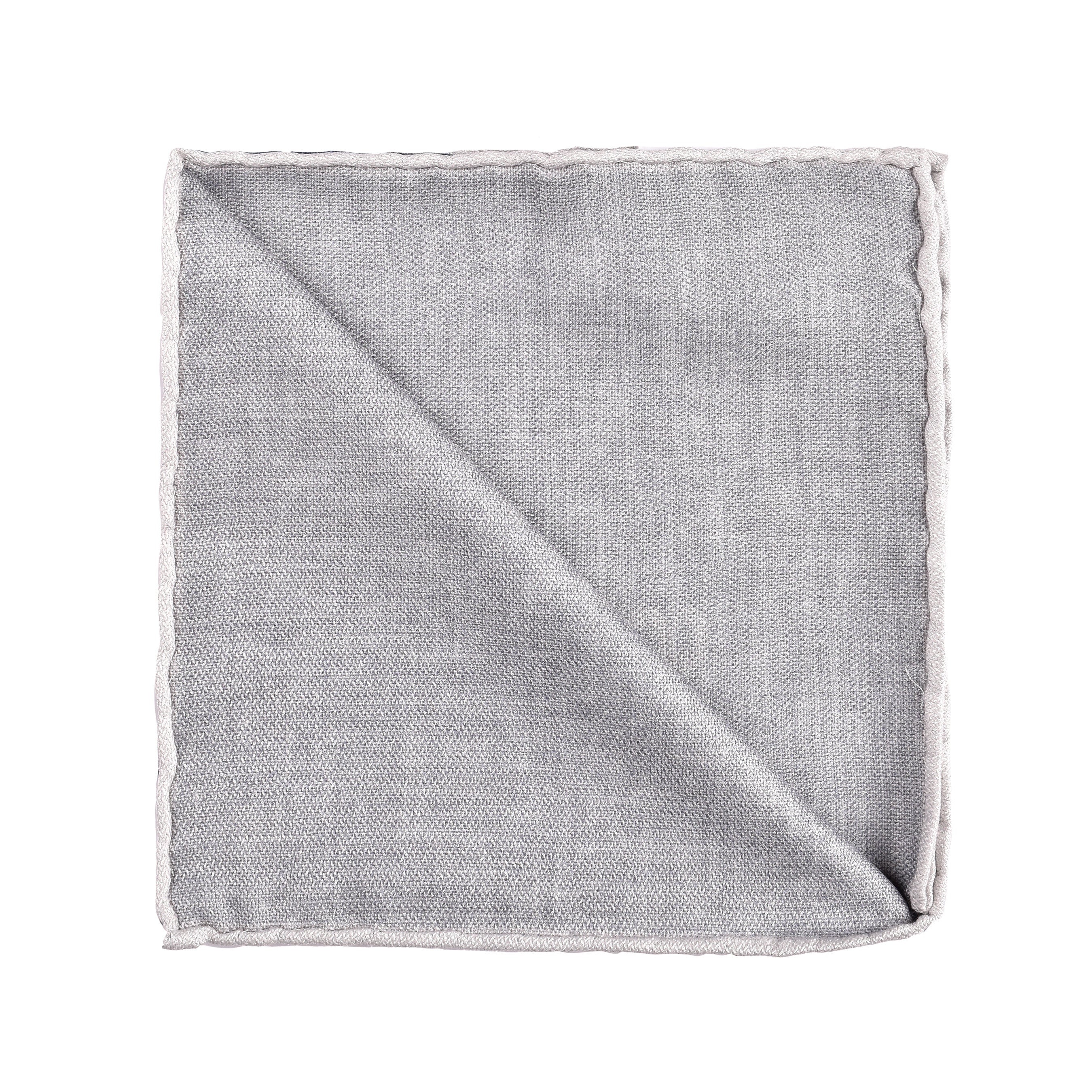 BRUNELLO CUCINELLI MEN'S BLUE SILK LOGO POCKET SQUARE