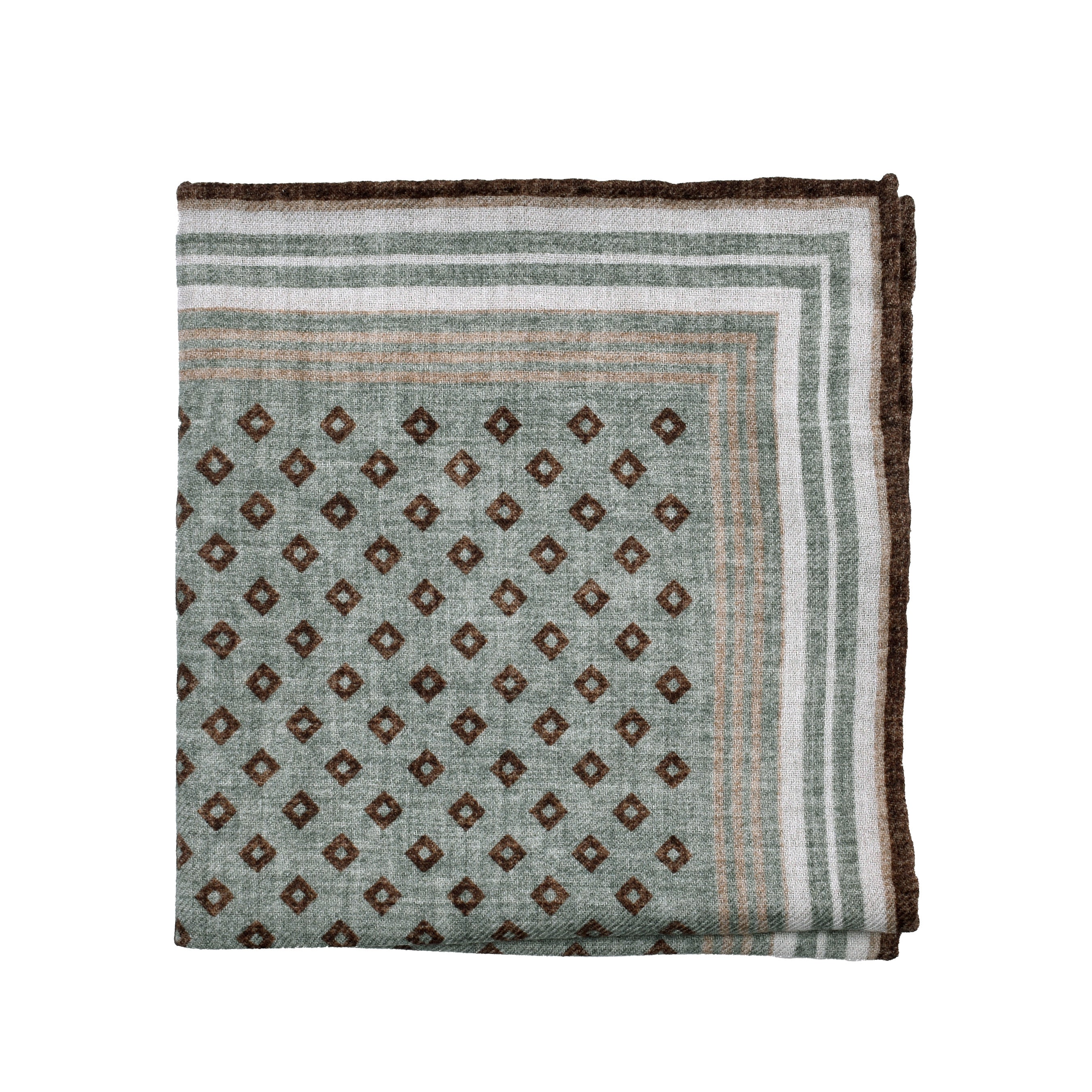 BRUNELLO CUCINELLI MEN'S 100% SILK GEOMETRIC POCKET SQUARE