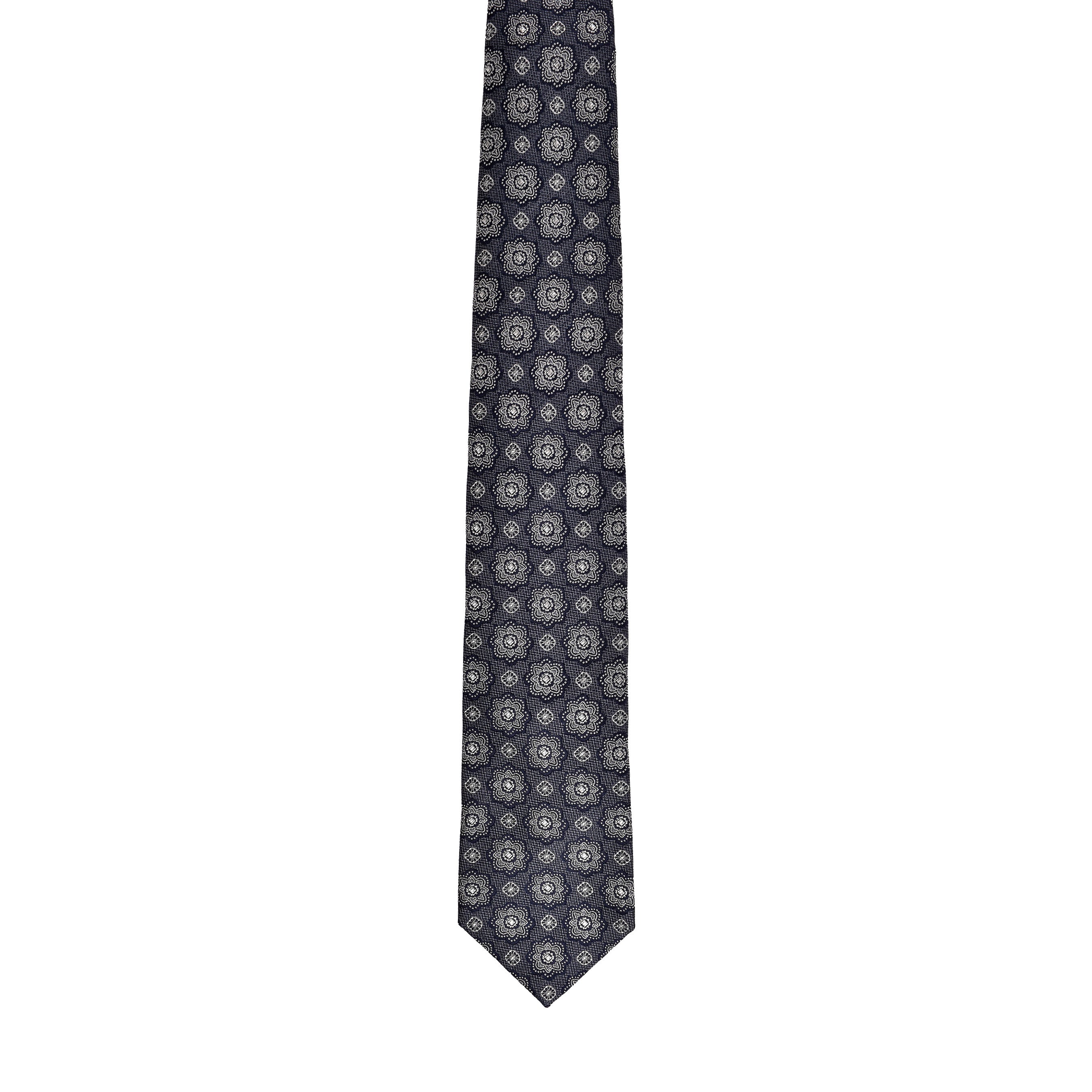 BRUNELLO CUCINELLI MEN'S 100% SILK GEOMETRIC SKINNY TIE NEW
