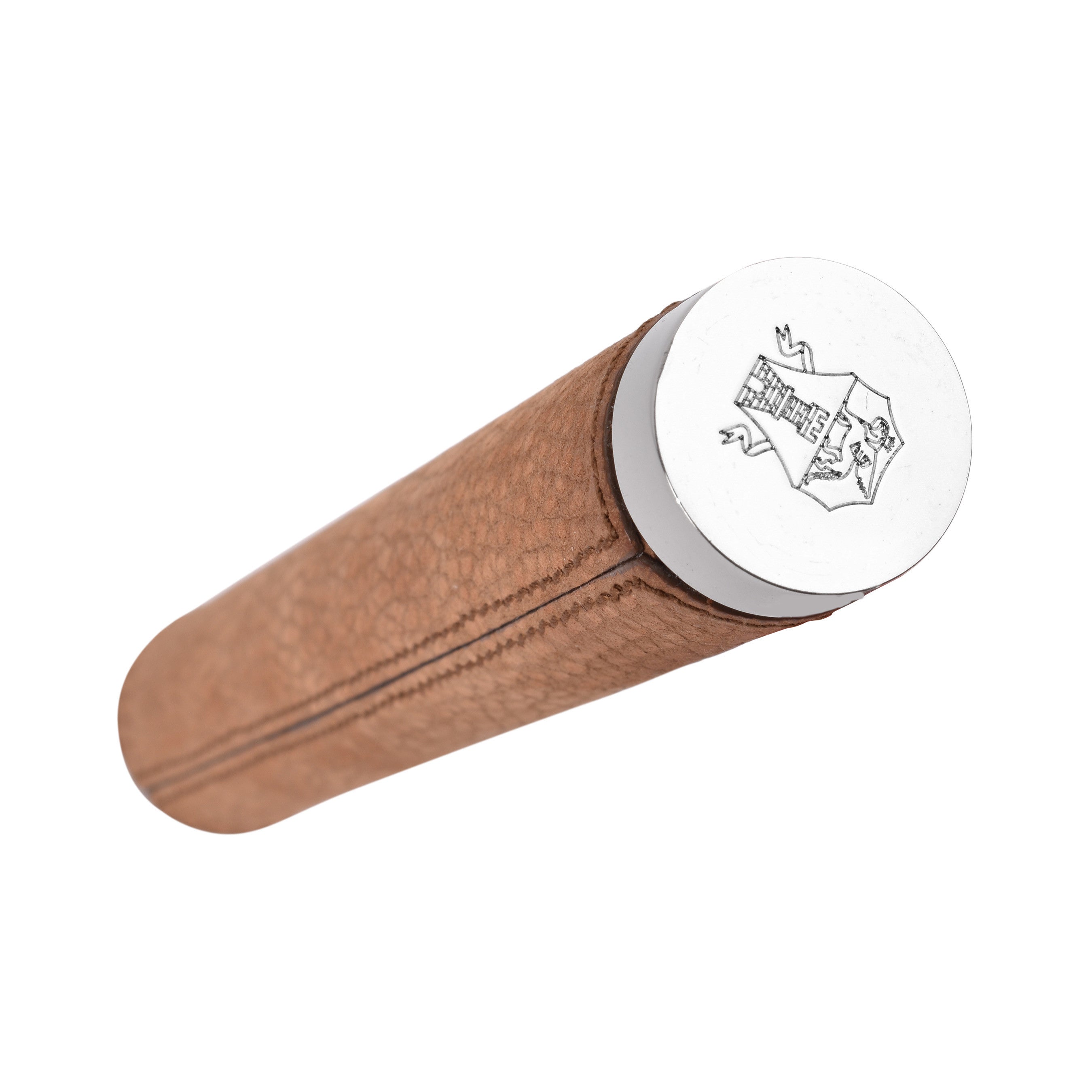 BRUNELLO CUCINELLI MEN'S TEXTURED LEATHER & STEEL SINGLE CIGAR HOLDER/CASE