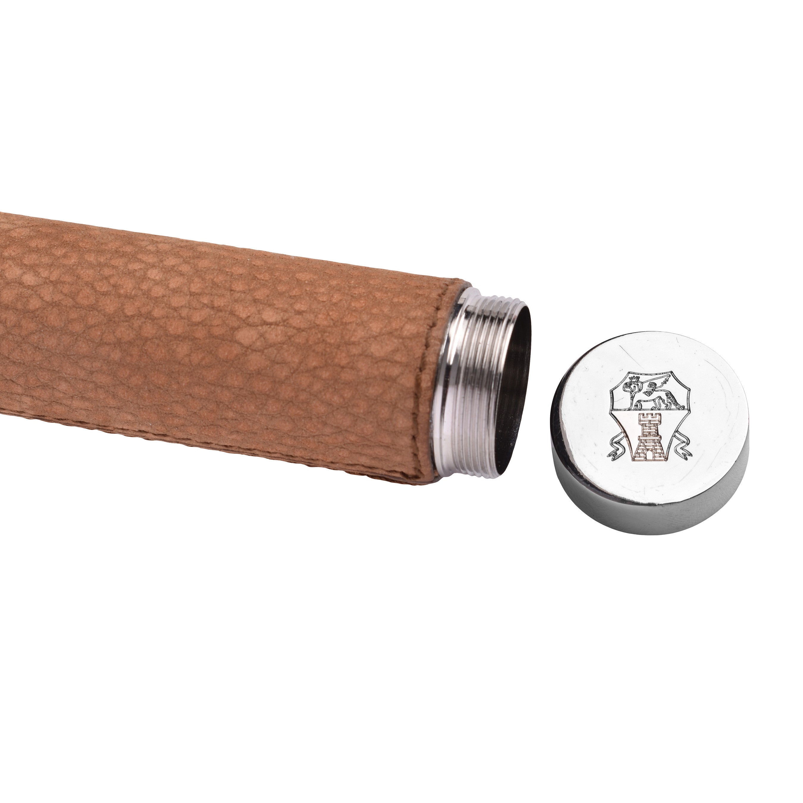 BRUNELLO CUCINELLI MEN'S TEXTURED LEATHER & STEEL SINGLE CIGAR HOLDER/CASE