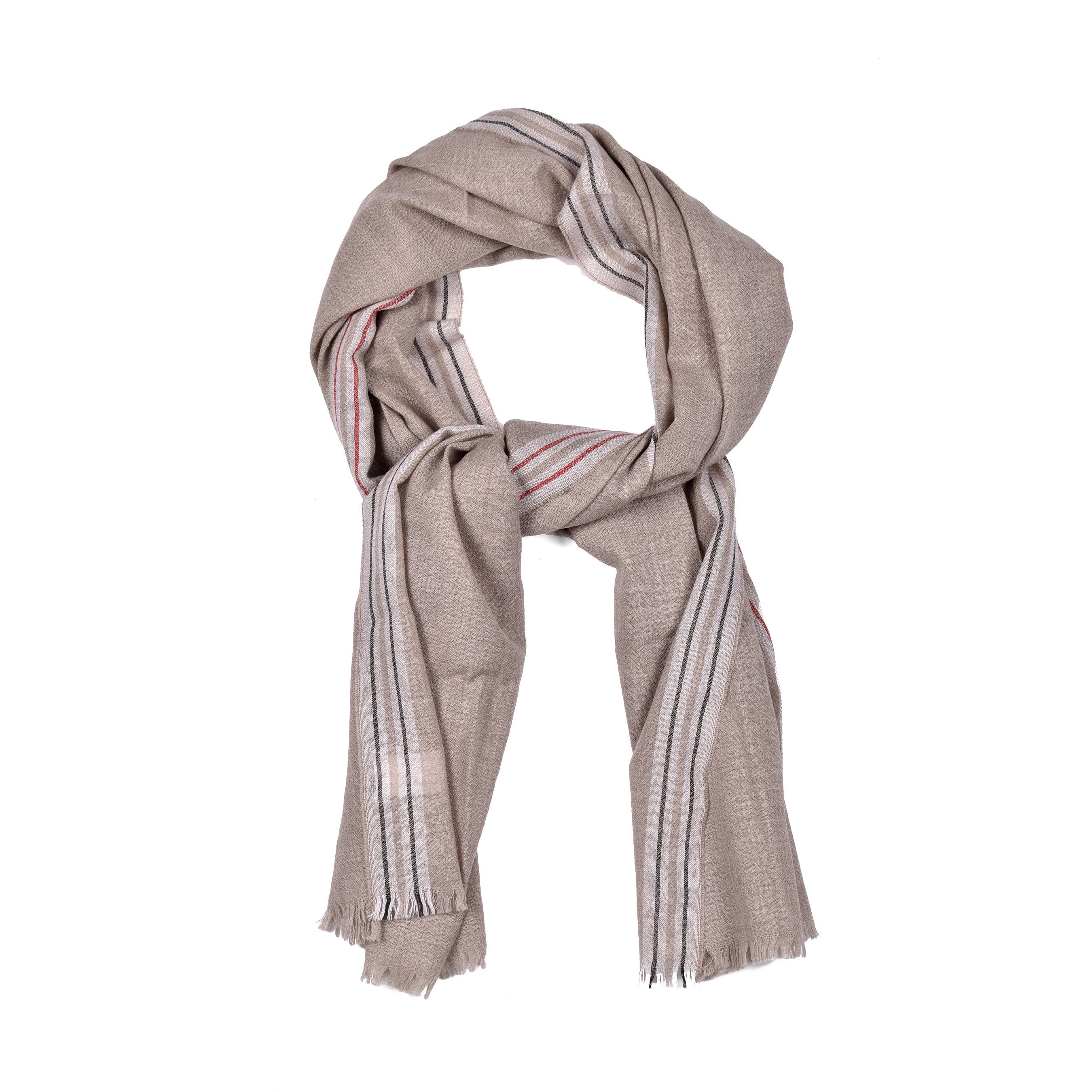 BRUNELLO CUCINELLI MEN'S GRAY CASHMERE SCARF