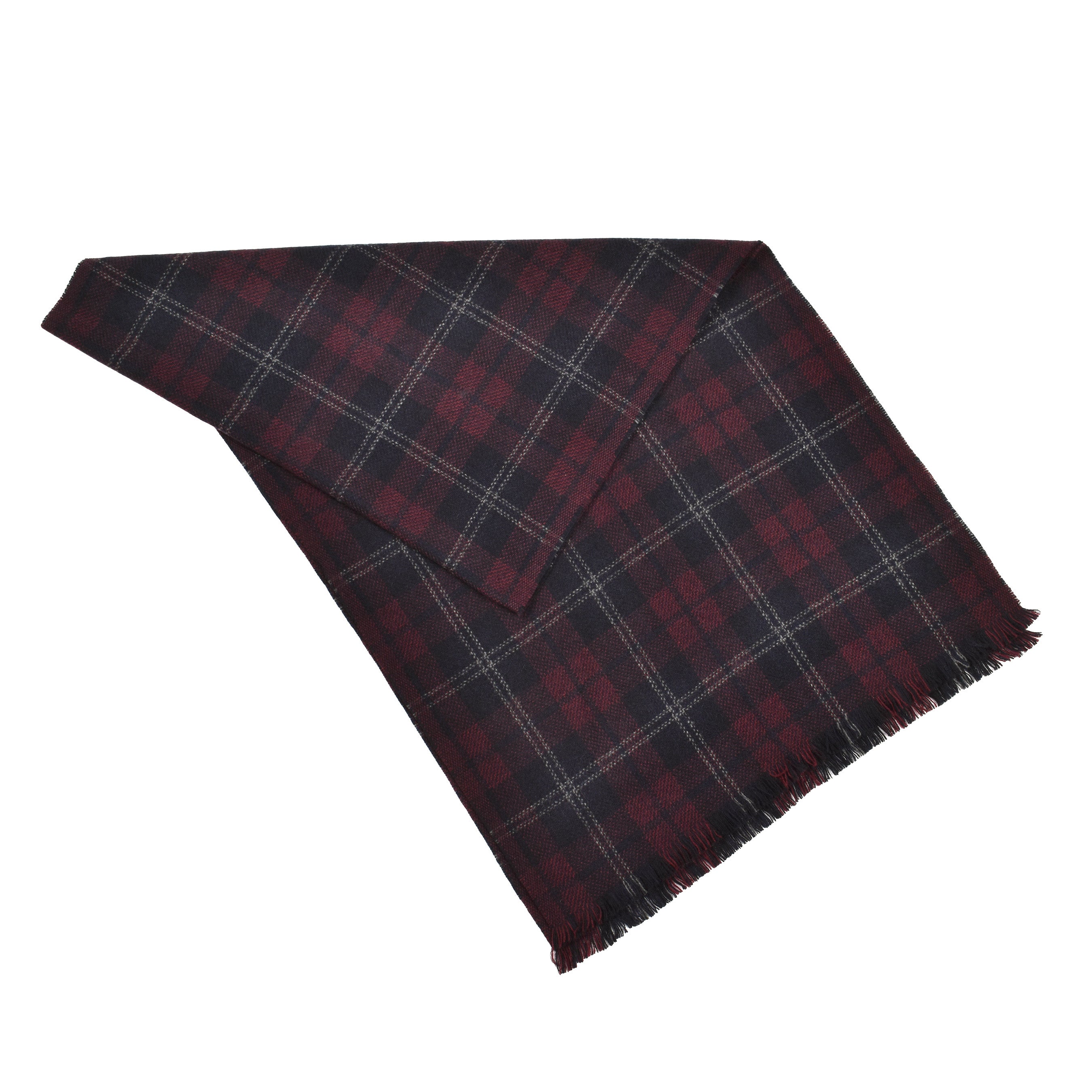 BRUNELLO CUCINELLI MEN'S 100% CASHMERE PLAID SCARF