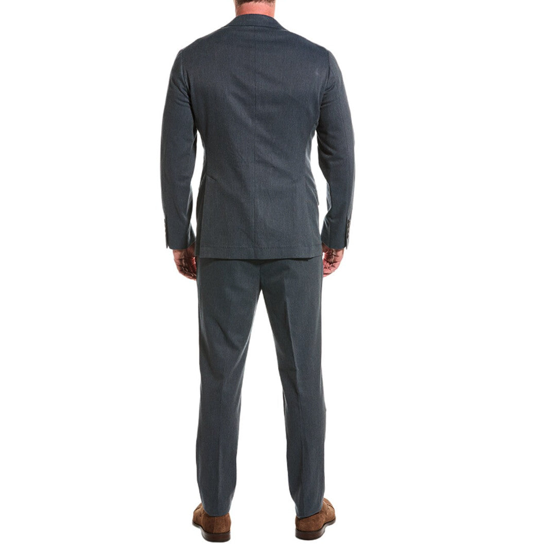 BRUNELLO CUCINELLI MEN'S BLUE CASUAL COTTON SUIT