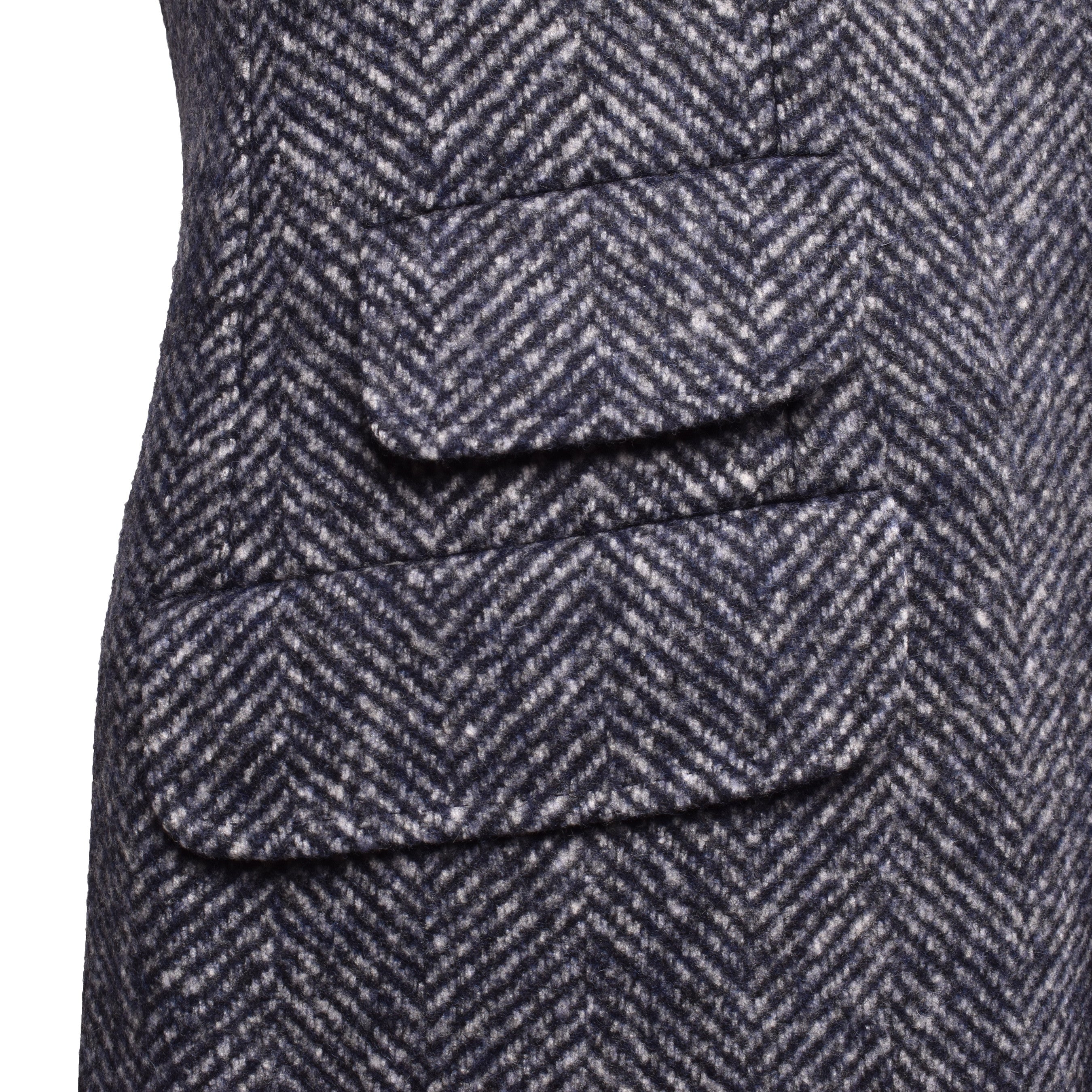 BRUNELLO CUCINELLI MEN'S NAVY WOOL BLEND BLAZER