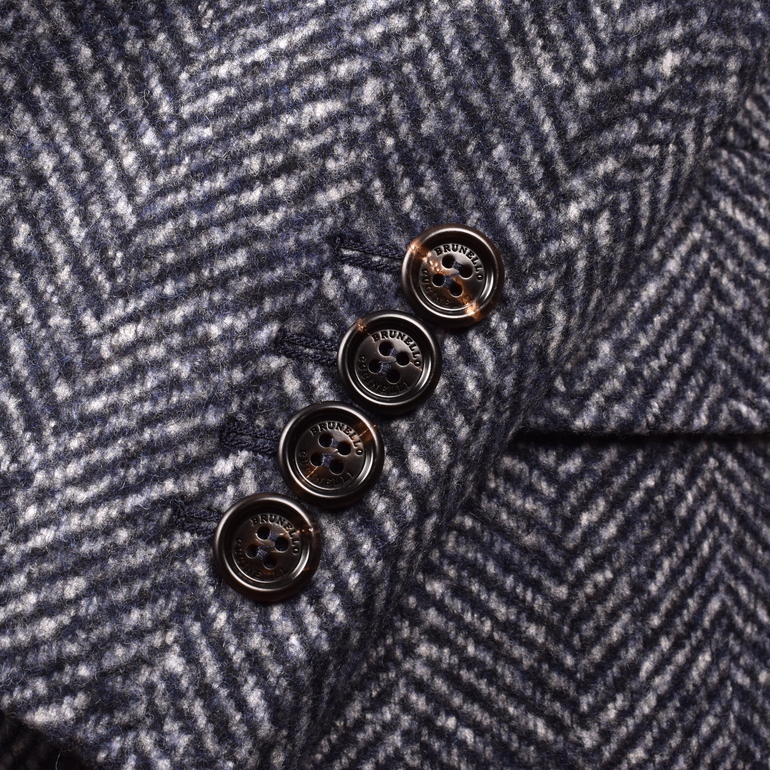 BRUNELLO CUCINELLI MEN'S NAVY WOOL BLEND BLAZER