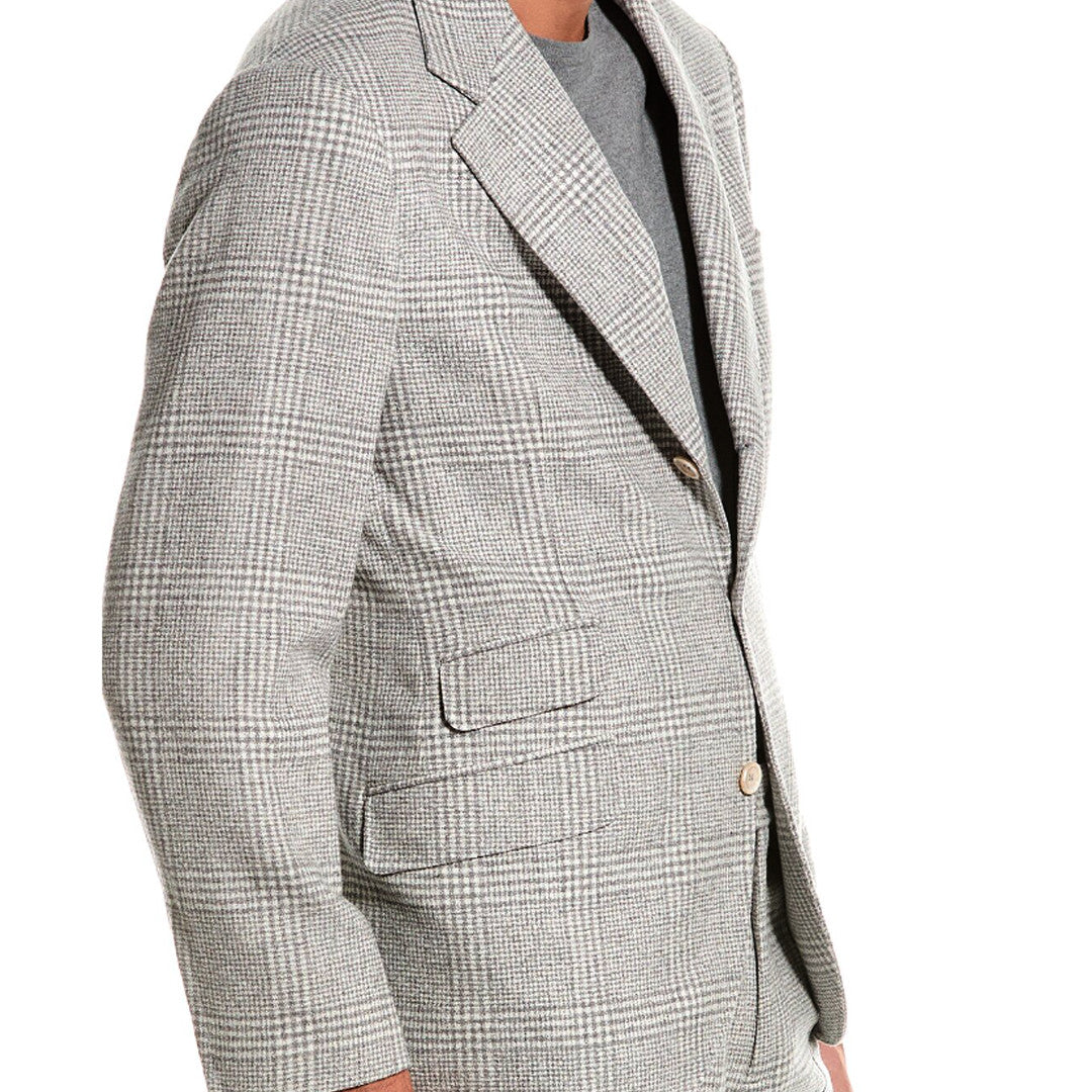 BRUNELLO CUCINELLI MEN'S PEARL PLAID TAILORED SUIT