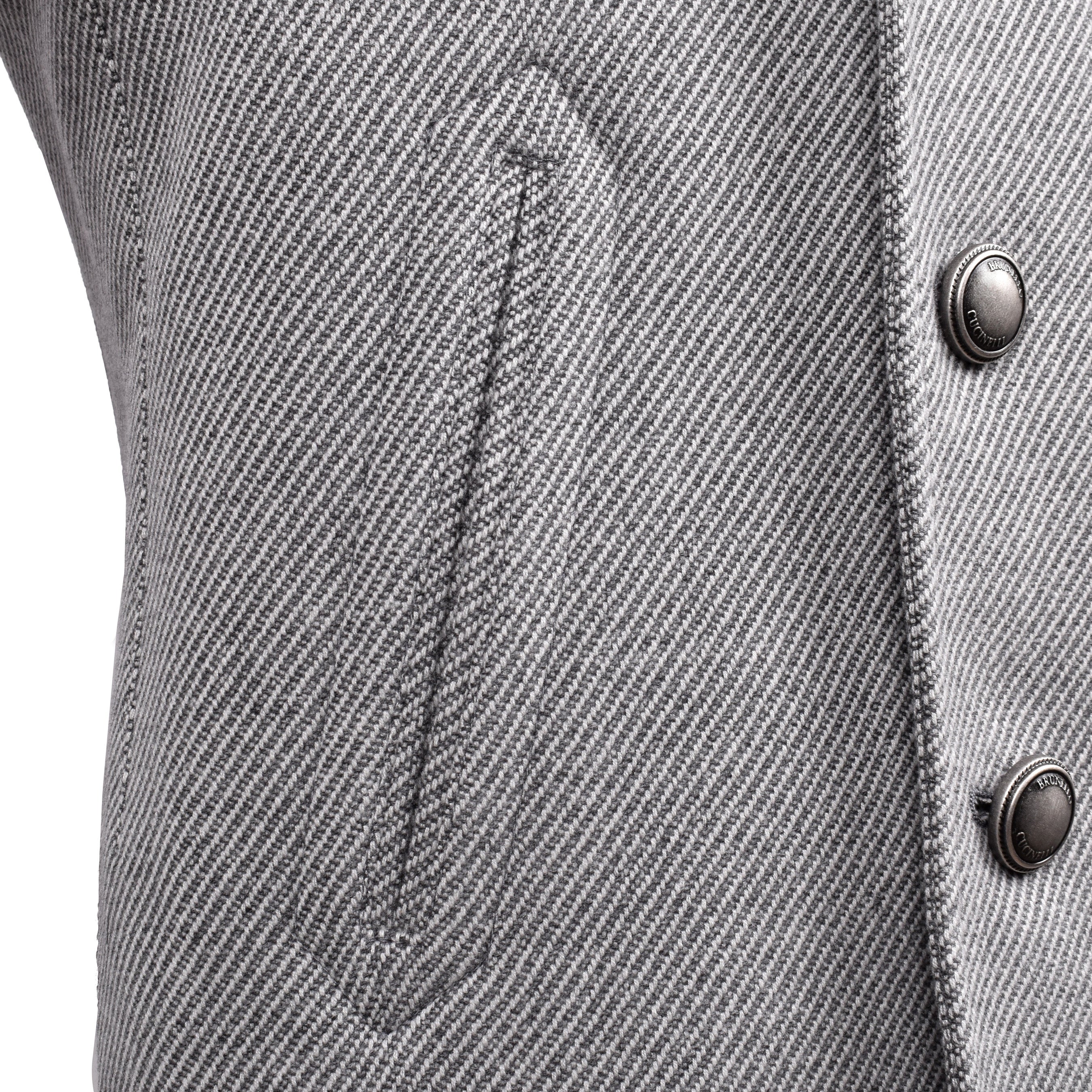 BRUNELLO CUCINELLI MEN'S LIGHT GREY WOOL JACKET