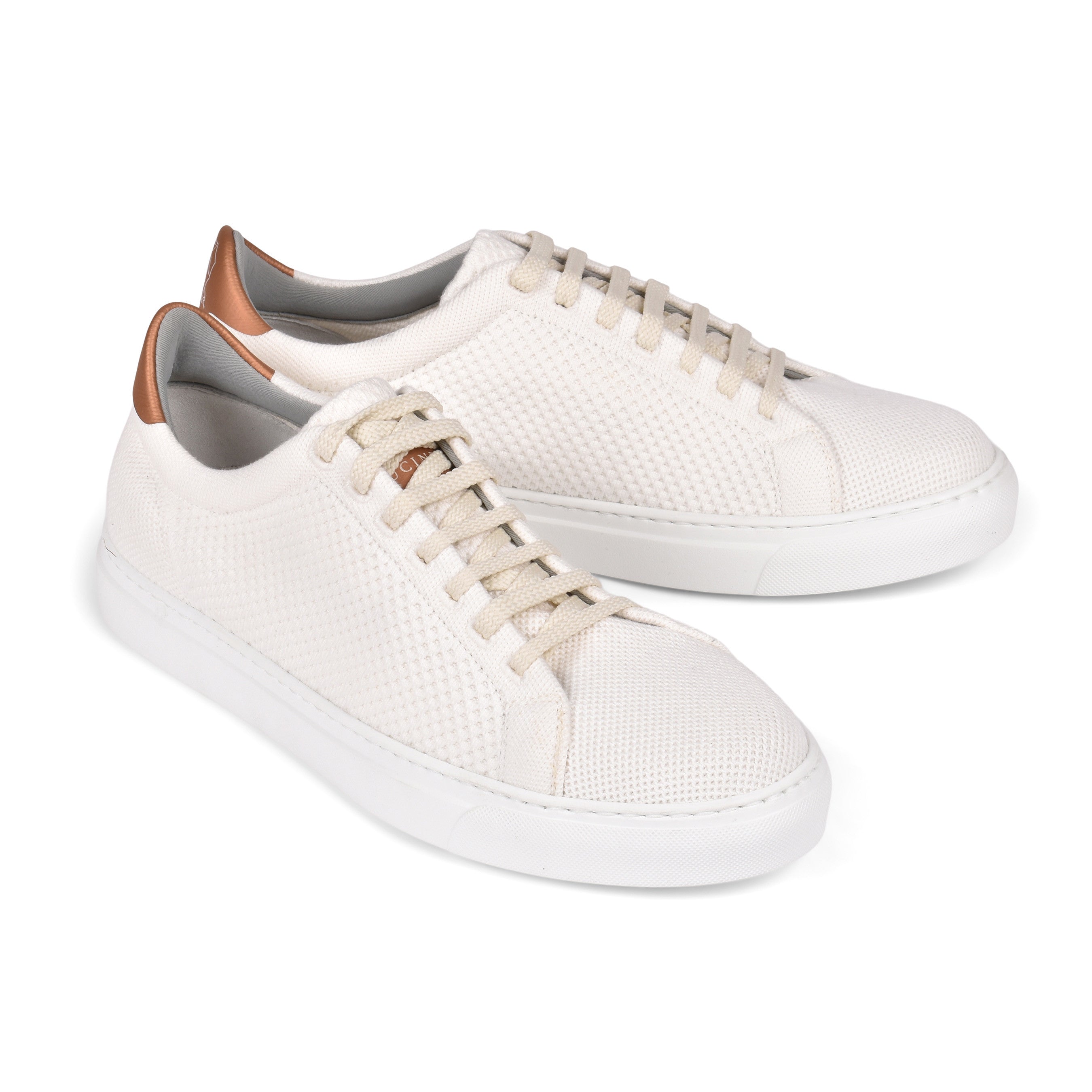 BRUNELLO CUCINELLI MEN'S WHITE LOW TOP CASUAL KNIT FASHION SNEAKERS SHOES NEW