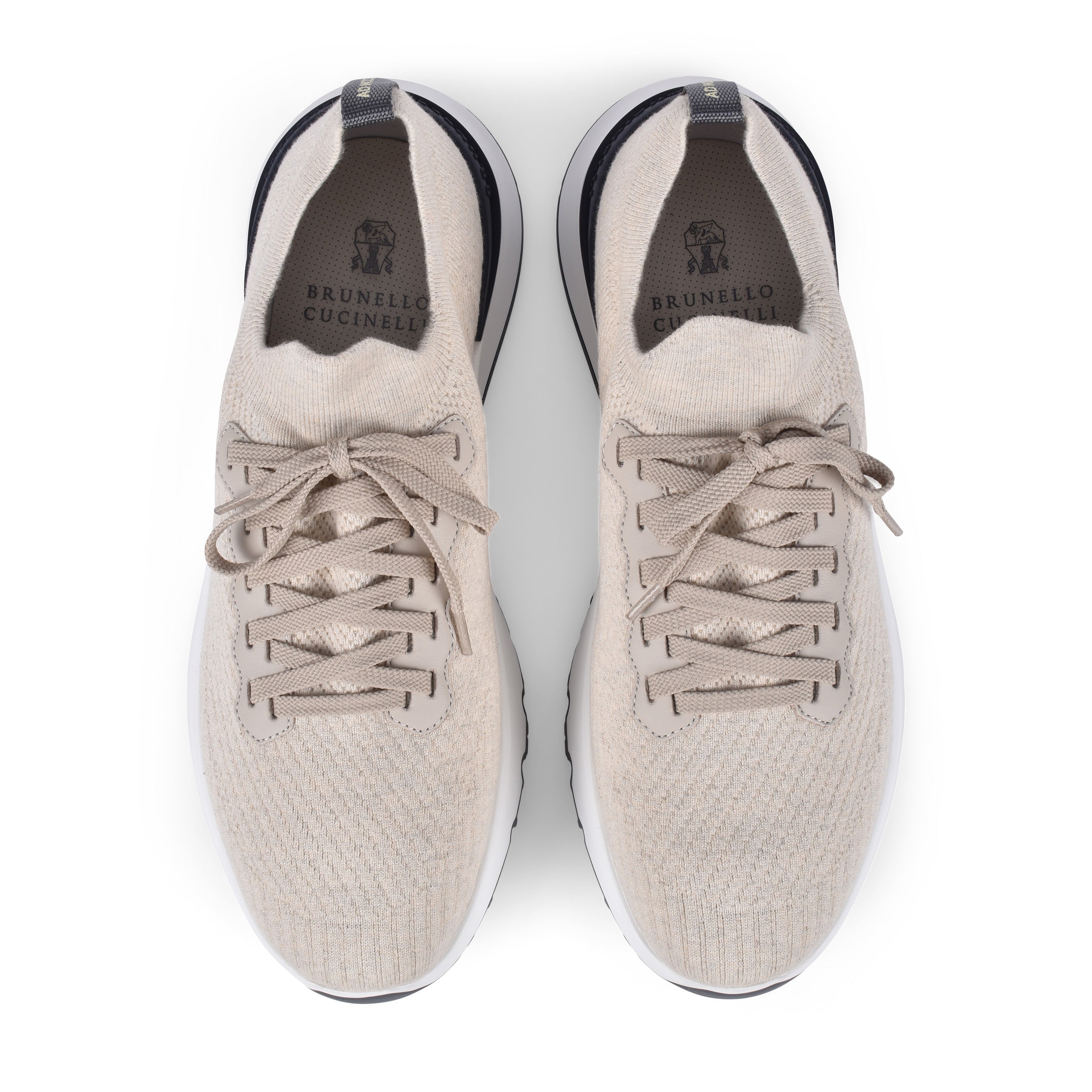 BRUNELLO CUCINELLI MEN'S TWO TONE KNIT RUNNER FASHION SNEAKER NEW