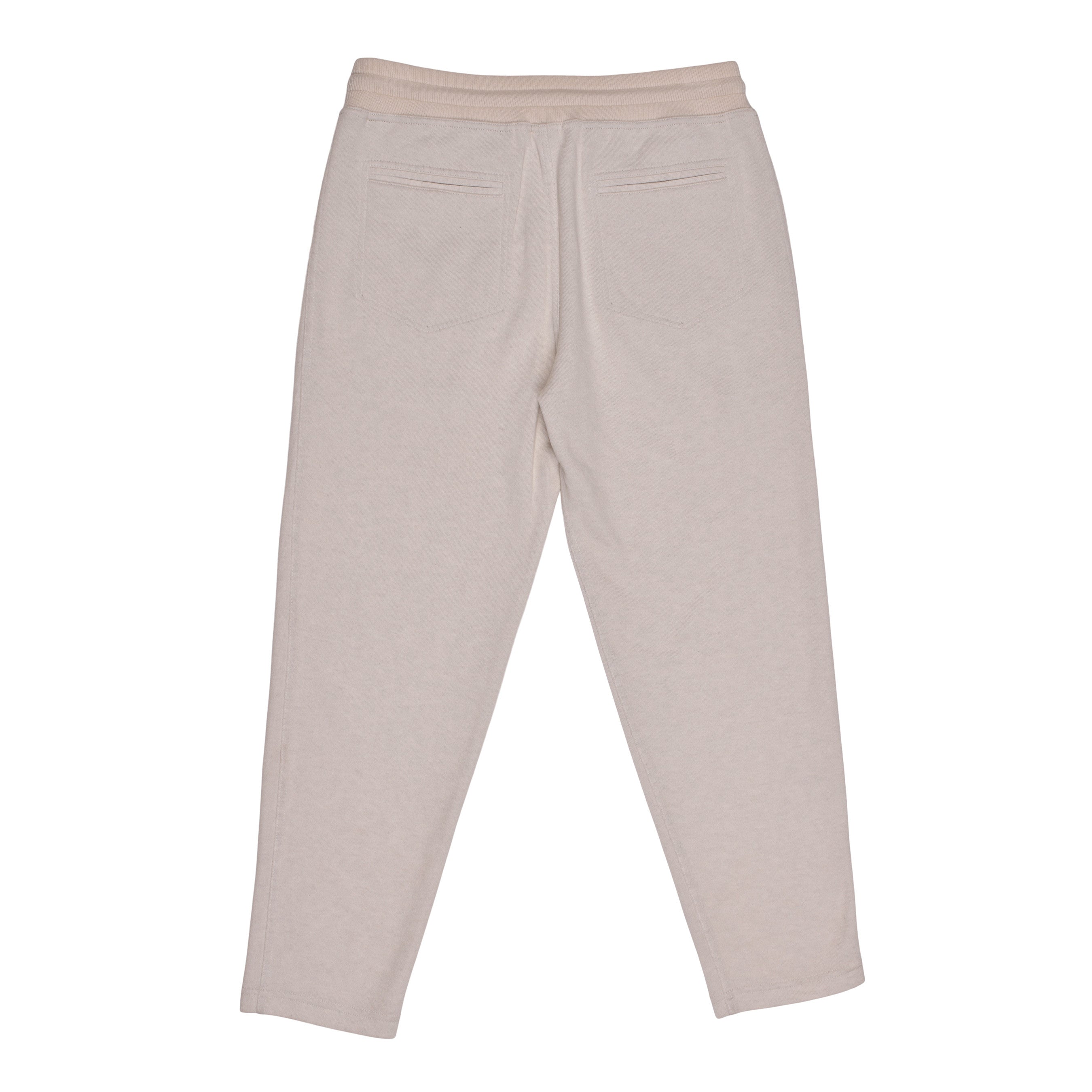 BRUNELLO CUCINELLI MEN'S BEIGE CASHMERE BLEND DRAWSTRING TROUSERS