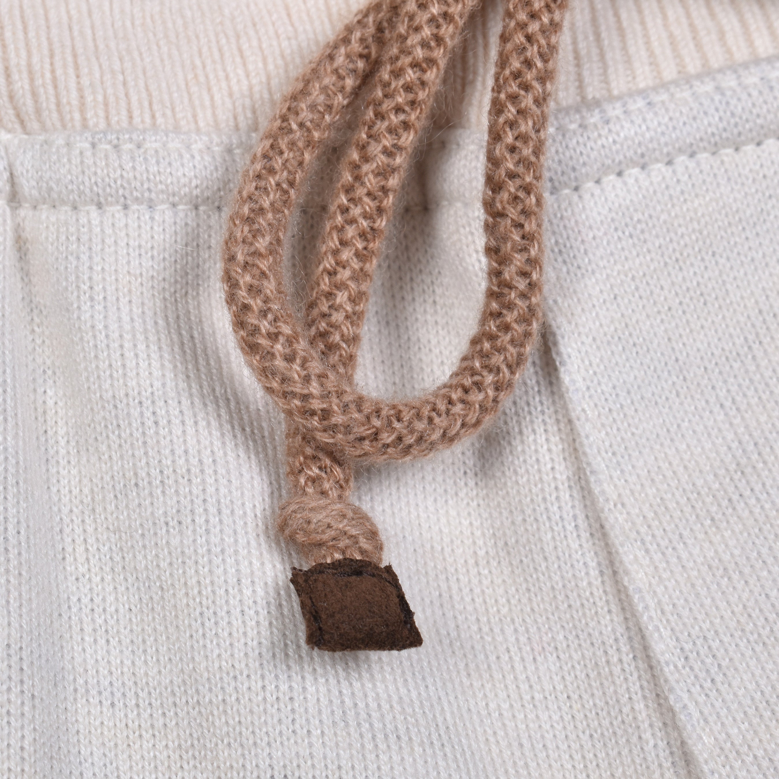 BRUNELLO CUCINELLI MEN'S BEIGE CASHMERE BLEND DRAWSTRING TROUSERS