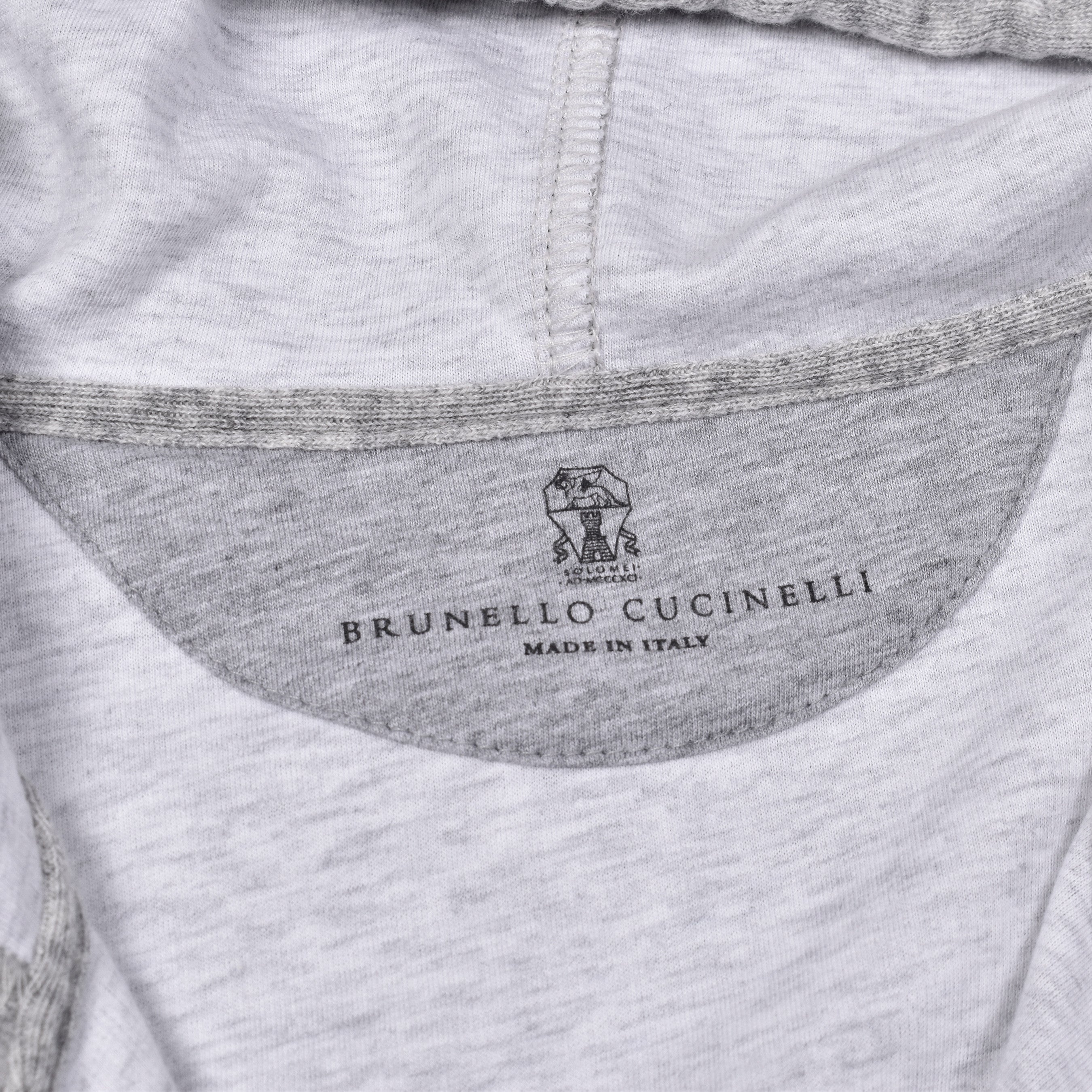 BRUNELLO CUCINELLI MEN'S LUXURIOUS GRAY CASHMERE BLEND ZIP UP HOODIE SWEATSHIRT