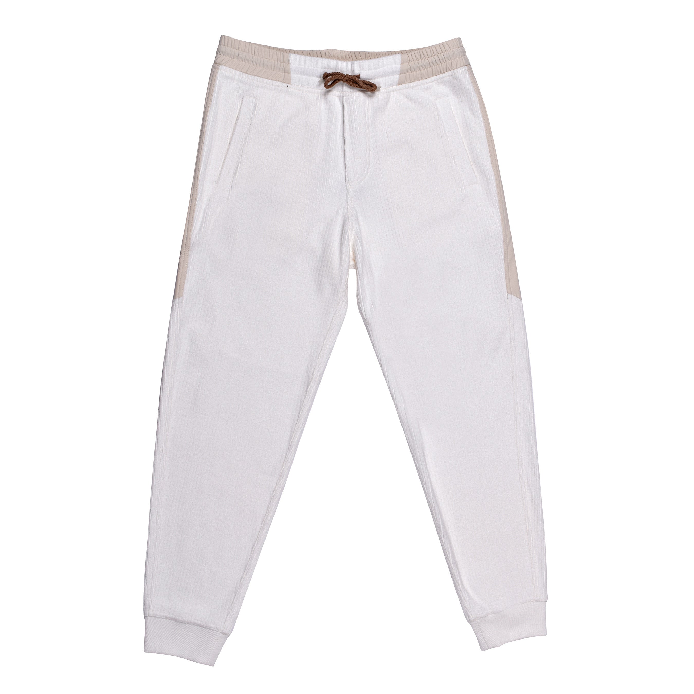 BRUNELLO CUCINELLI MEN'S CREAM RELAXED CORDUROY TROUSERS