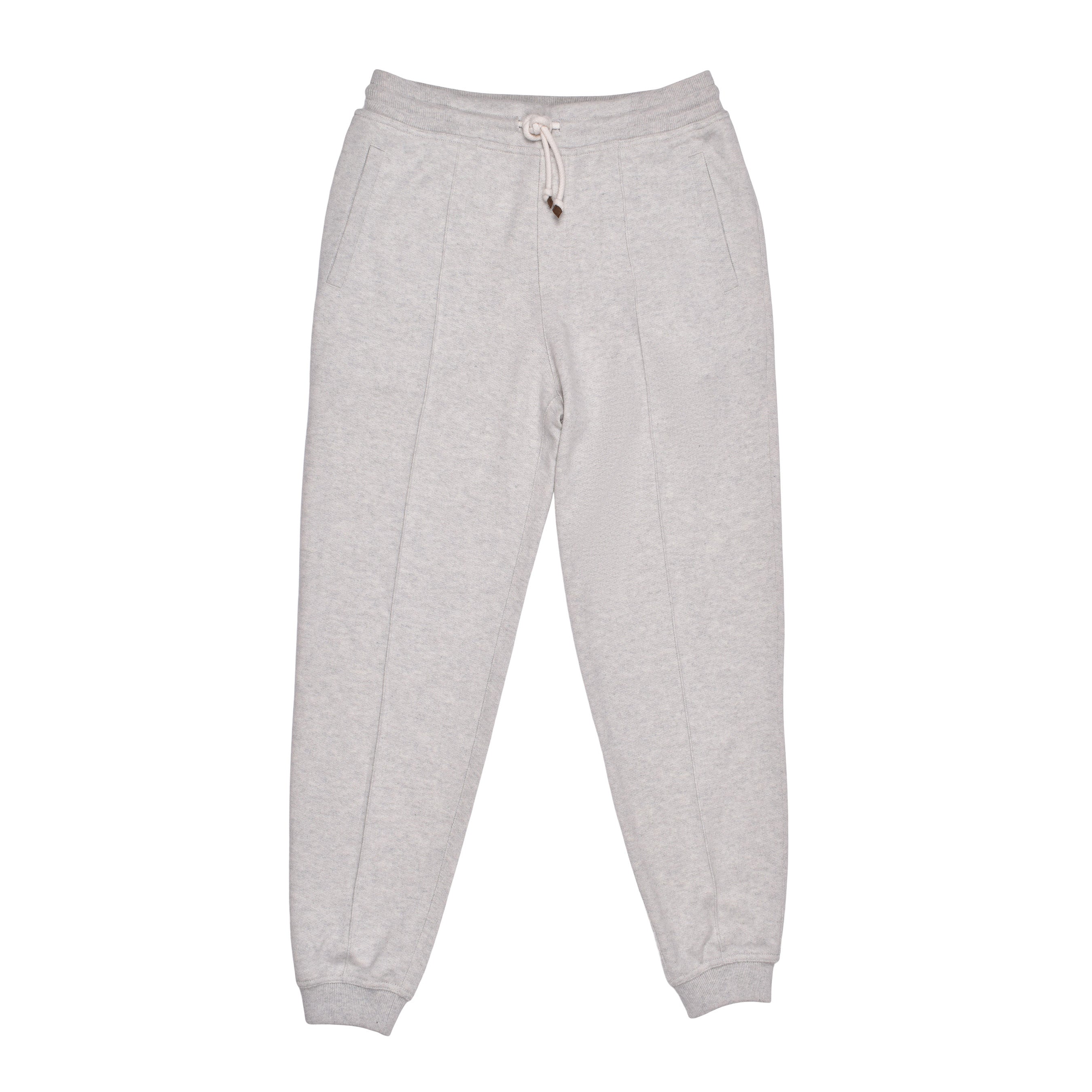 BRUNELLO CUCINELLI MEN'S LIGHT GREY WOOL JOGGER TROUSERS
