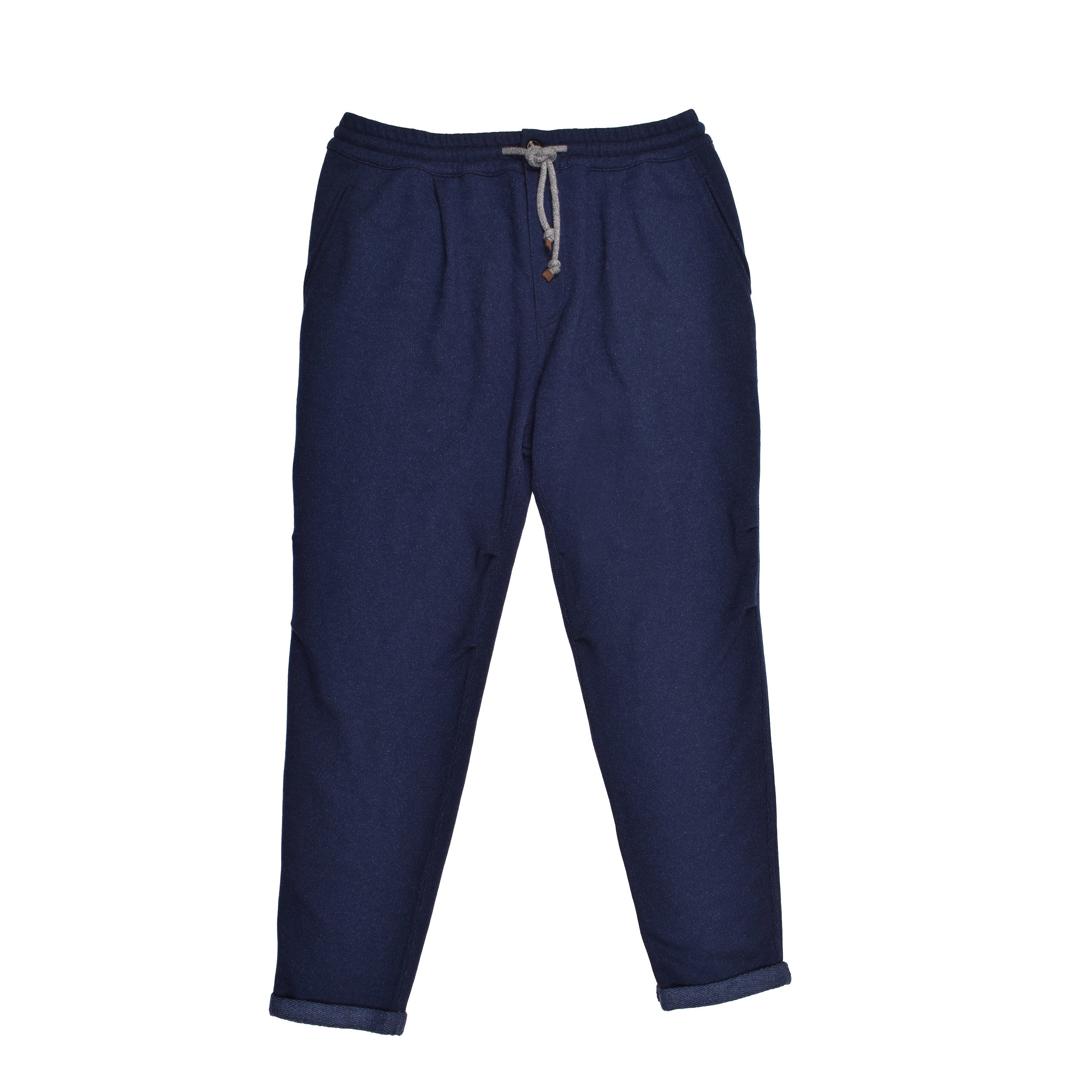 BRUNELLO CUCINELLI MEN'S COBALT CASHMERE RELAXED TROUSERS