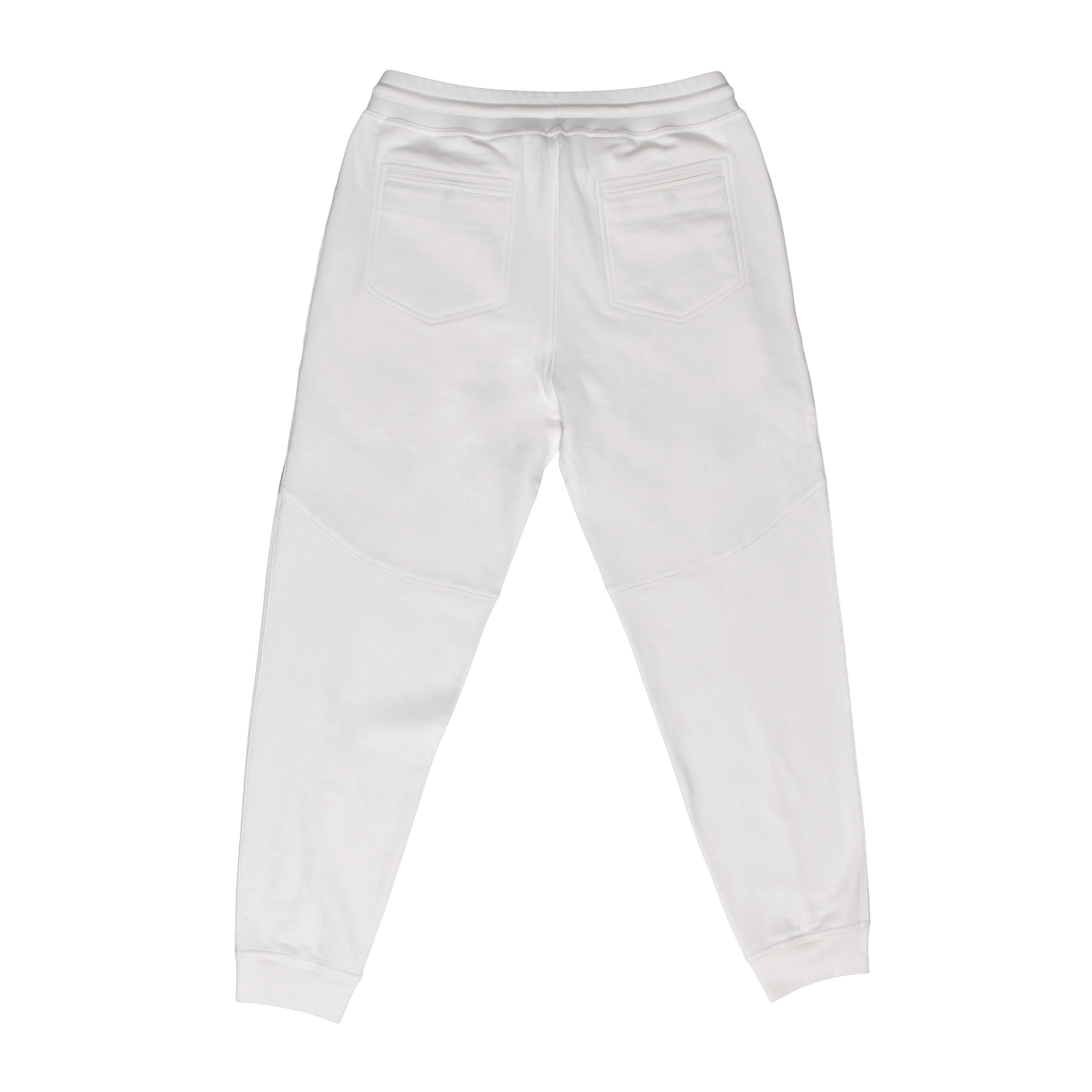 BRUNELLO CUCINELLI MEN'S OFF WHITE ATHLETIC TROUSERS WITH STRIPES