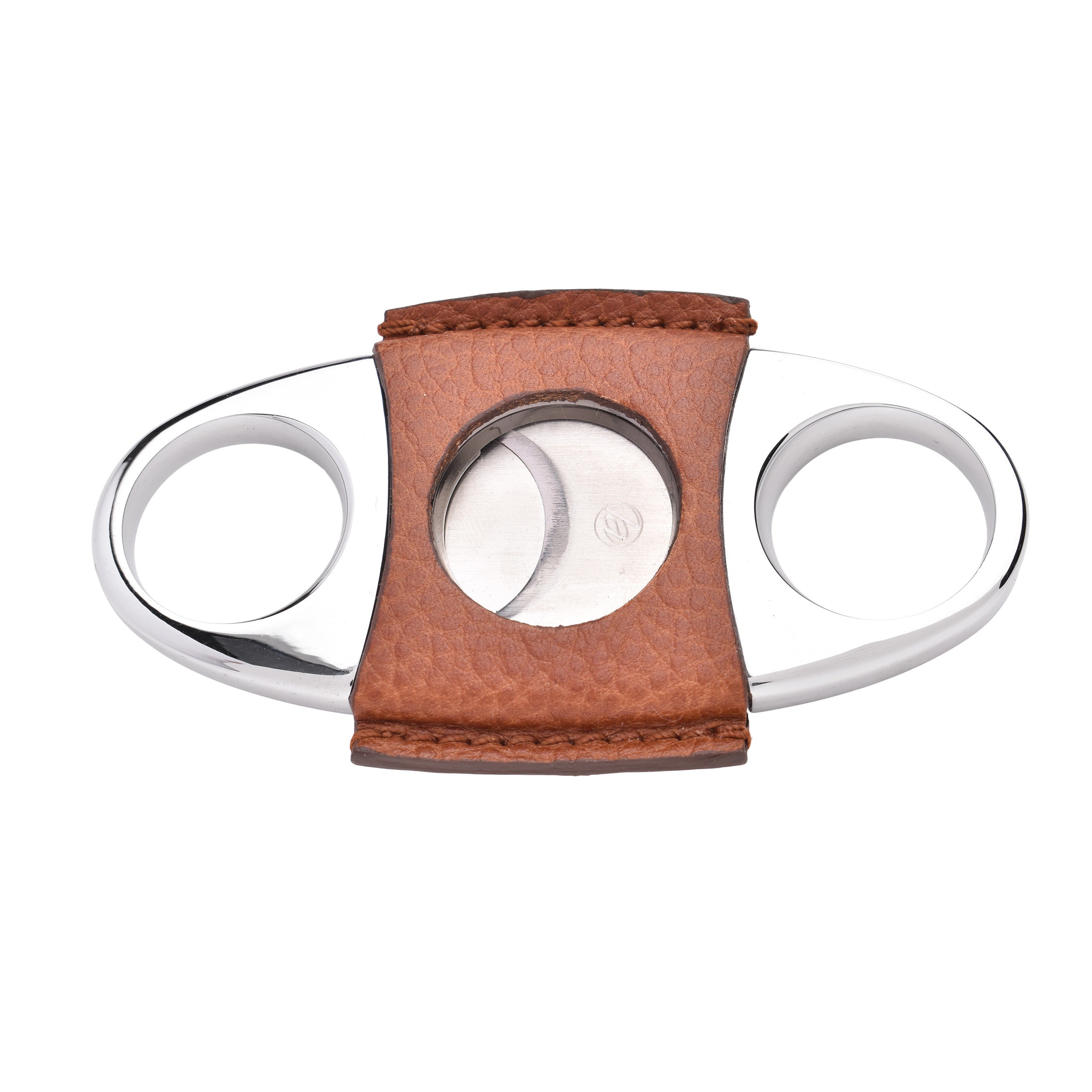 BRUNELLO CUCINELLI LEATHER AND STEEL CIGAR CUTTER