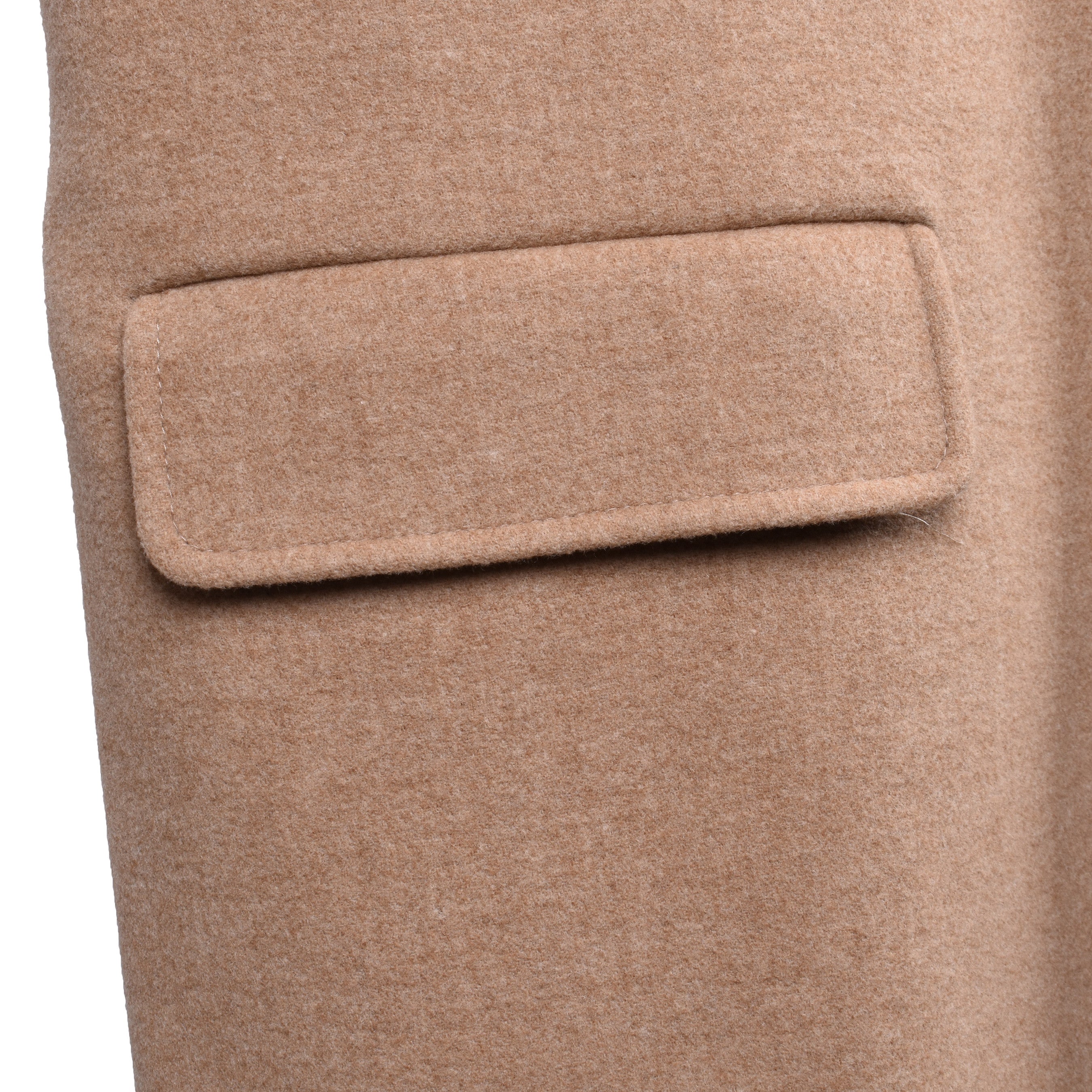 BRUNELLO CUCINELLI MEN'S LIGHT CAMEL CASHMERE BLEND LONG COAT