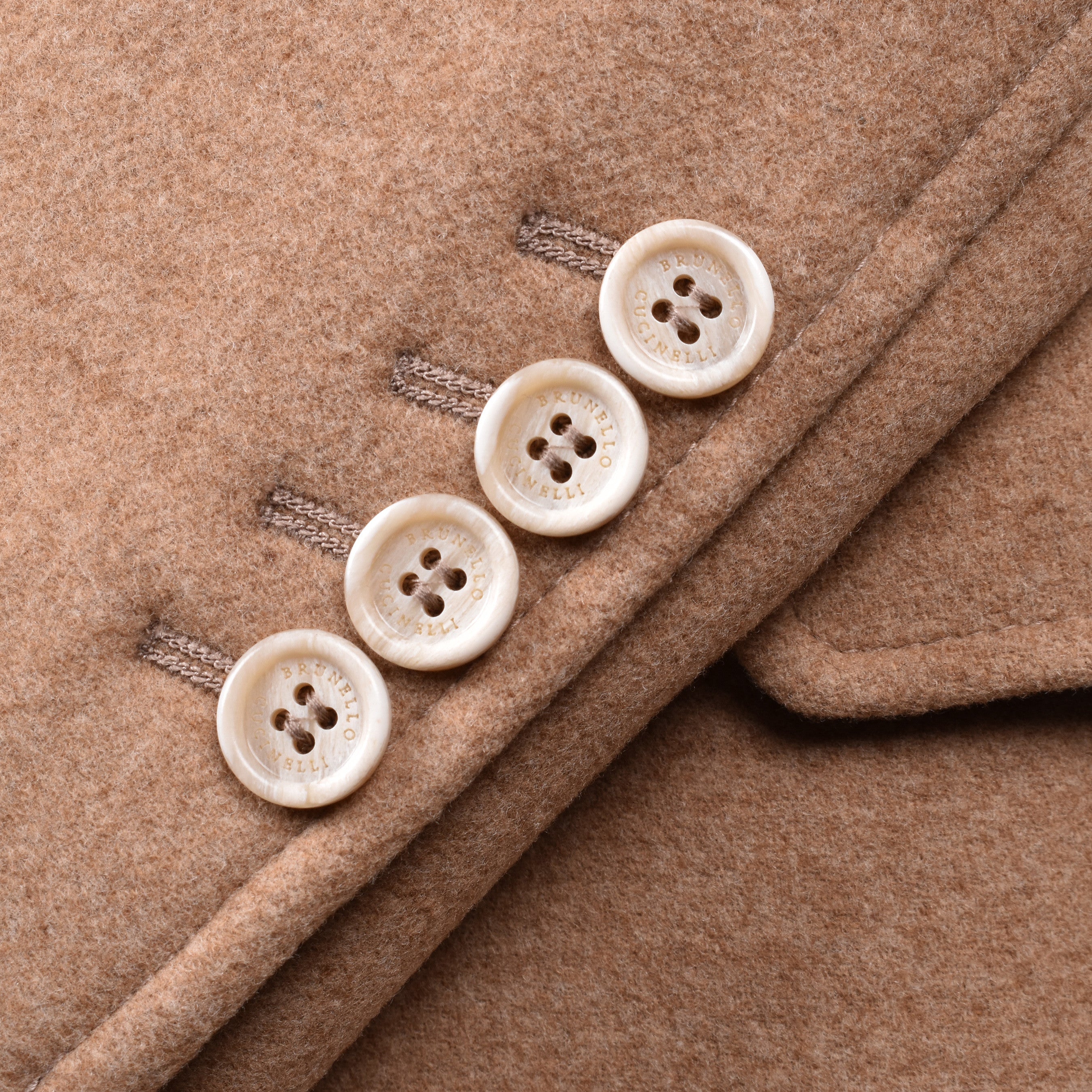 BRUNELLO CUCINELLI MEN'S LIGHT CAMEL CASHMERE BLEND LONG COAT