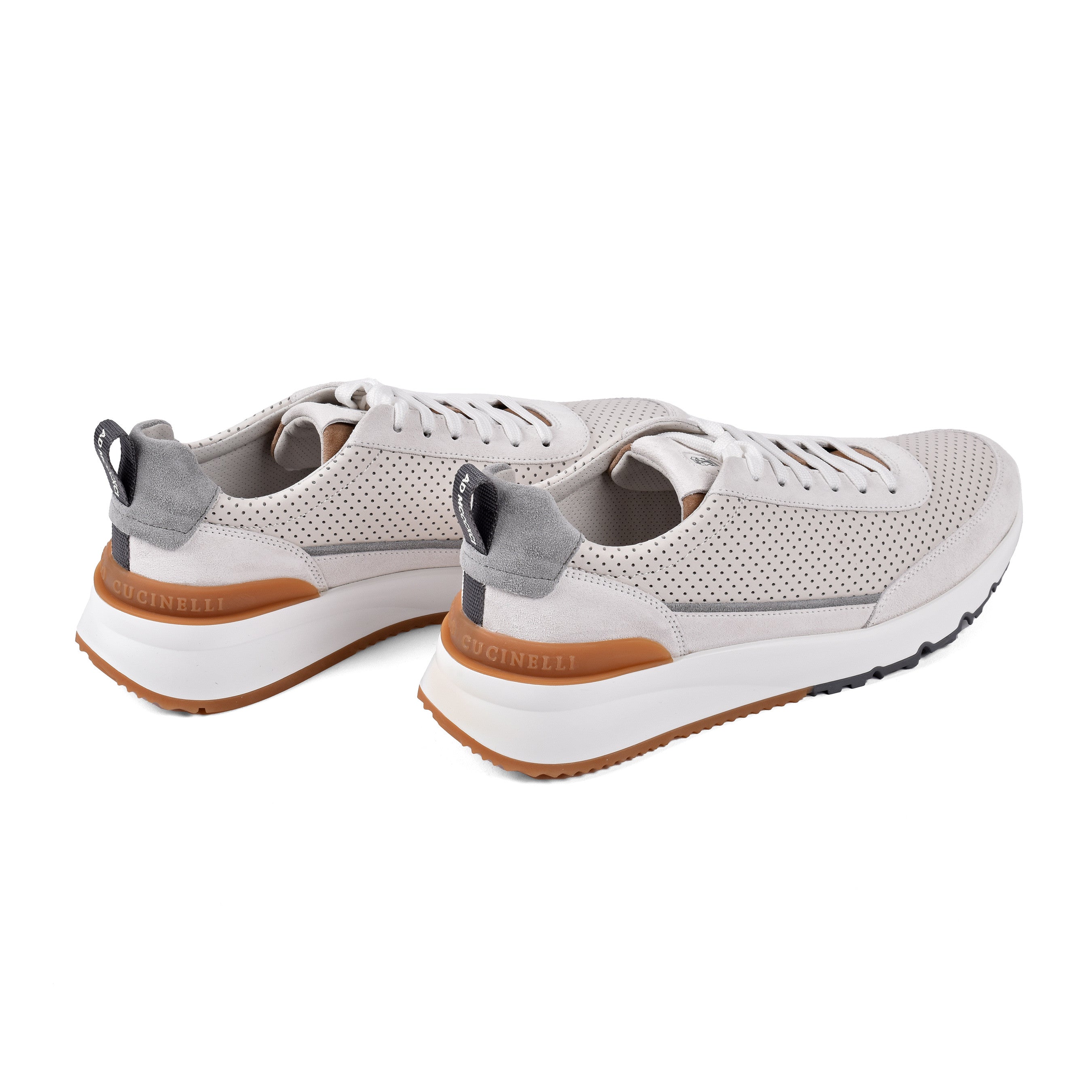 BRUNELLO CUCINELLI MEN'S 100% LEATHER TWO TONE FASHION RUNNER SNEAKER SHOE NEW