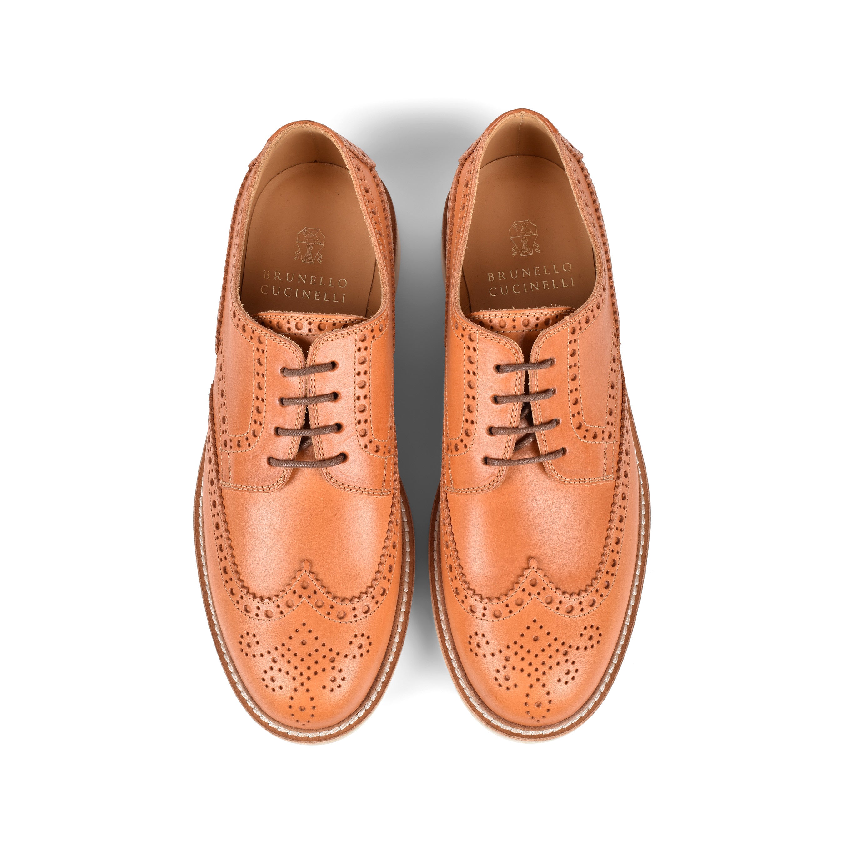 BRUNELLO CUCINELLI MEN'S 100% LEATHER CASUAL DERBY SHOES