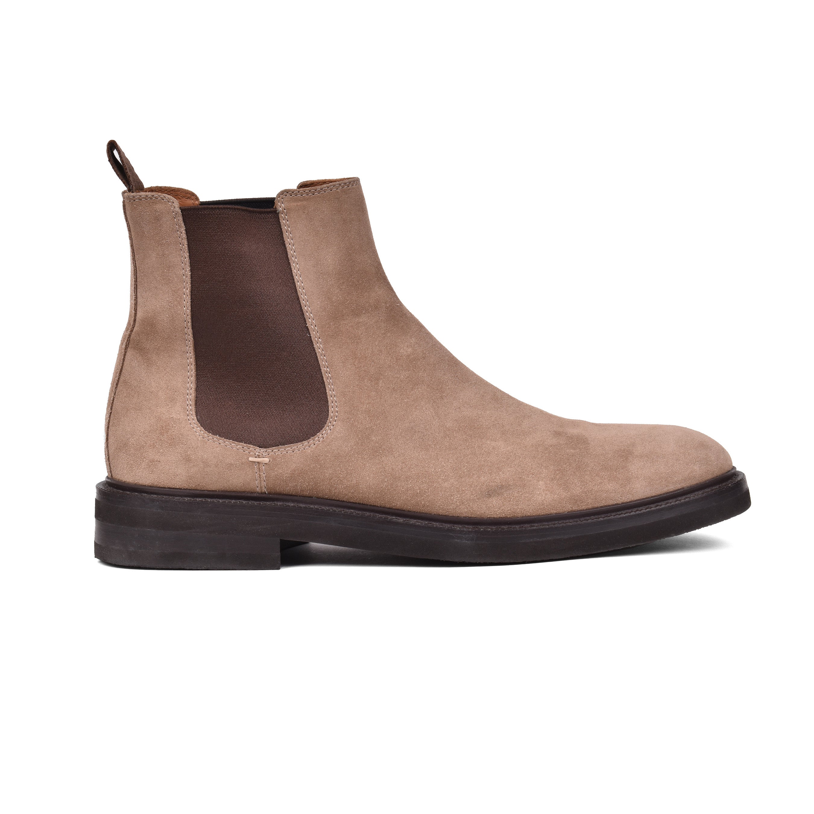 BRUNELLO CUCINELLI MEN'S 100% LEATHER TWO TONE MID CALF CHELSEA BOOTS